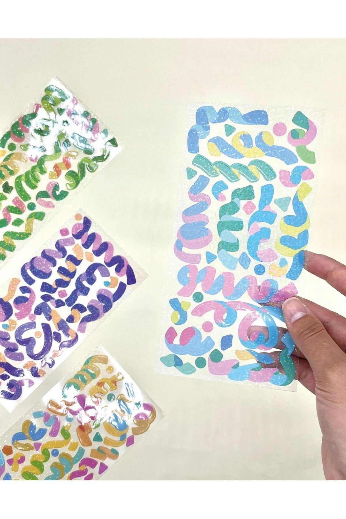 Kağıt Gemi Dükkan-Blue Confetti Sticker 3