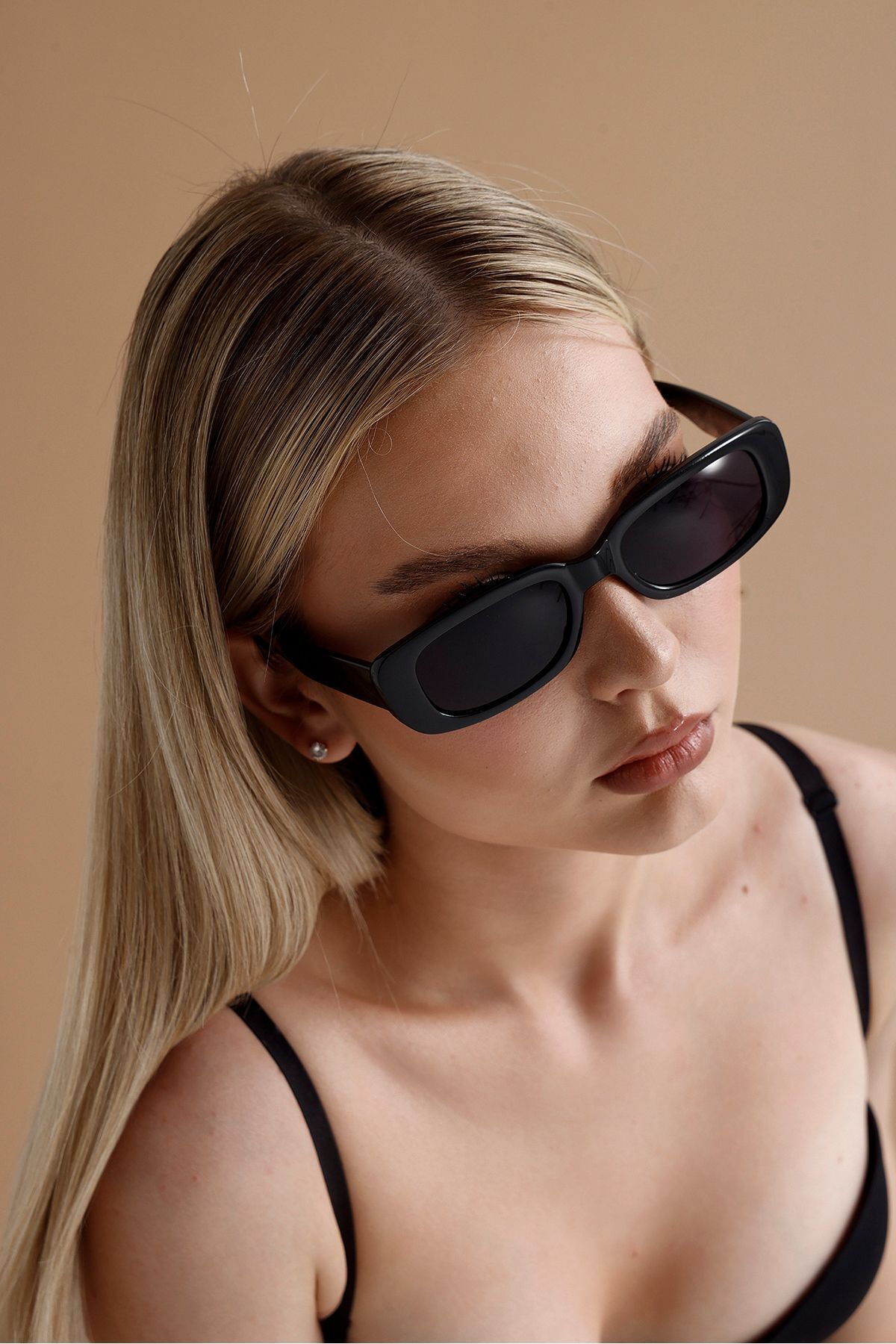 KAMPANİX Yeni Sezon Trend Model Vintage Siyah Güneş Gözlüğü görsel 3
