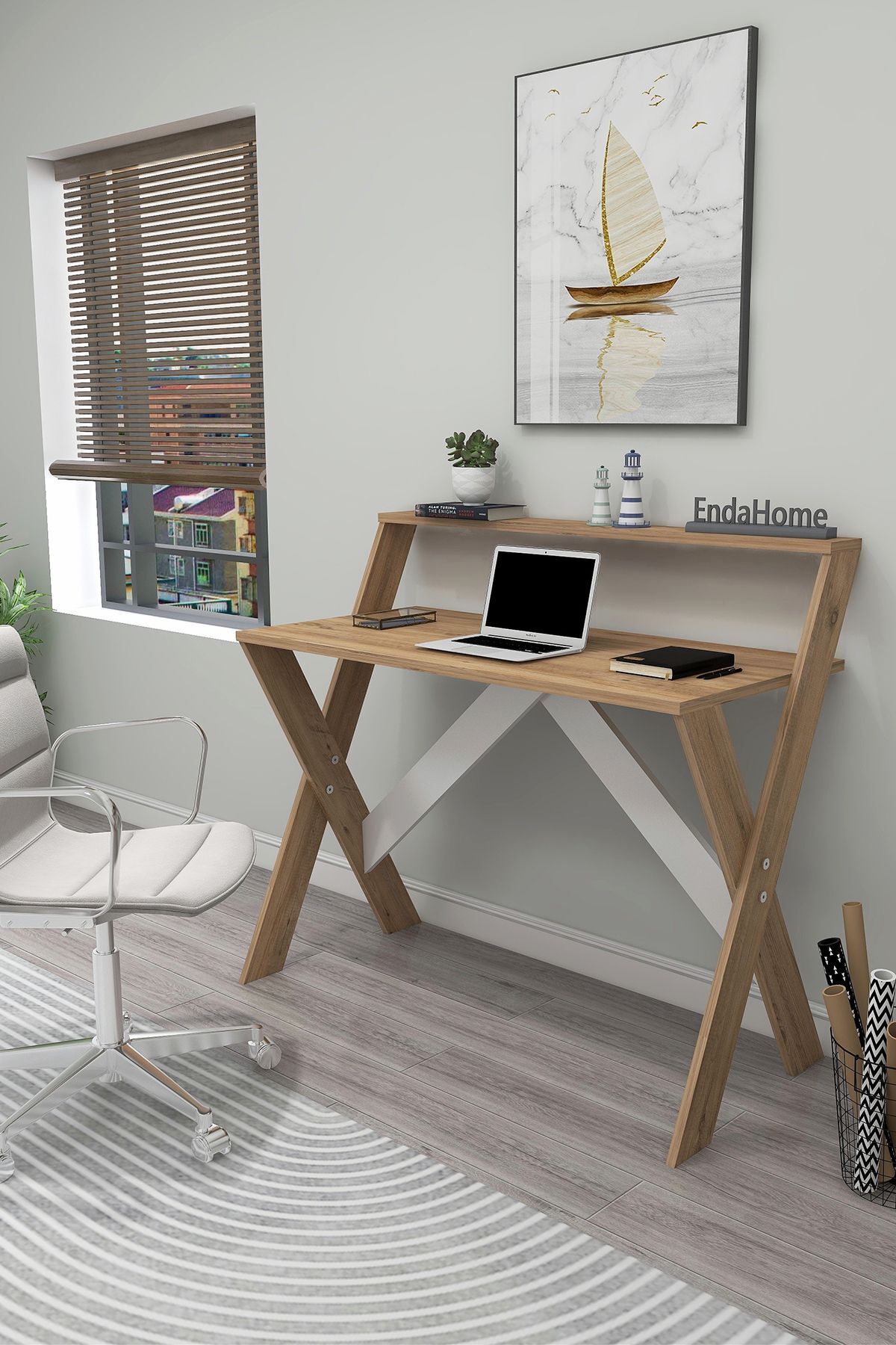 İQAS 50x90 Cm Desk Laptop Computer Desk Office Course Dining Kids Desk Pine