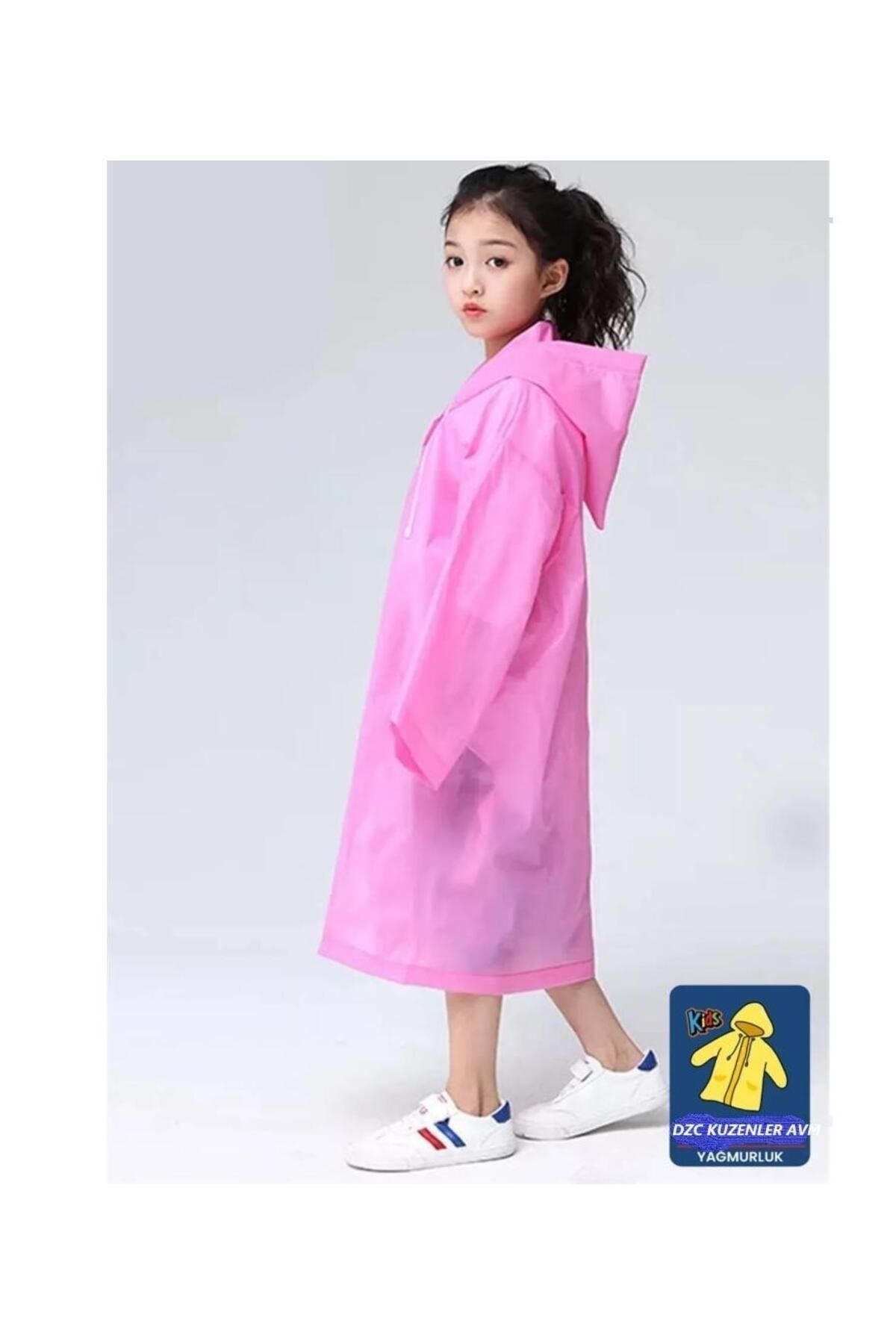 Kezban Tekstil KIZ Erkek ÇOCUK Yağmurluk Kapüşonlu Çıtçıtlı Eva Yağmurluk RÜZGARLIK pembe fotoğrafı 2 (önizleme)