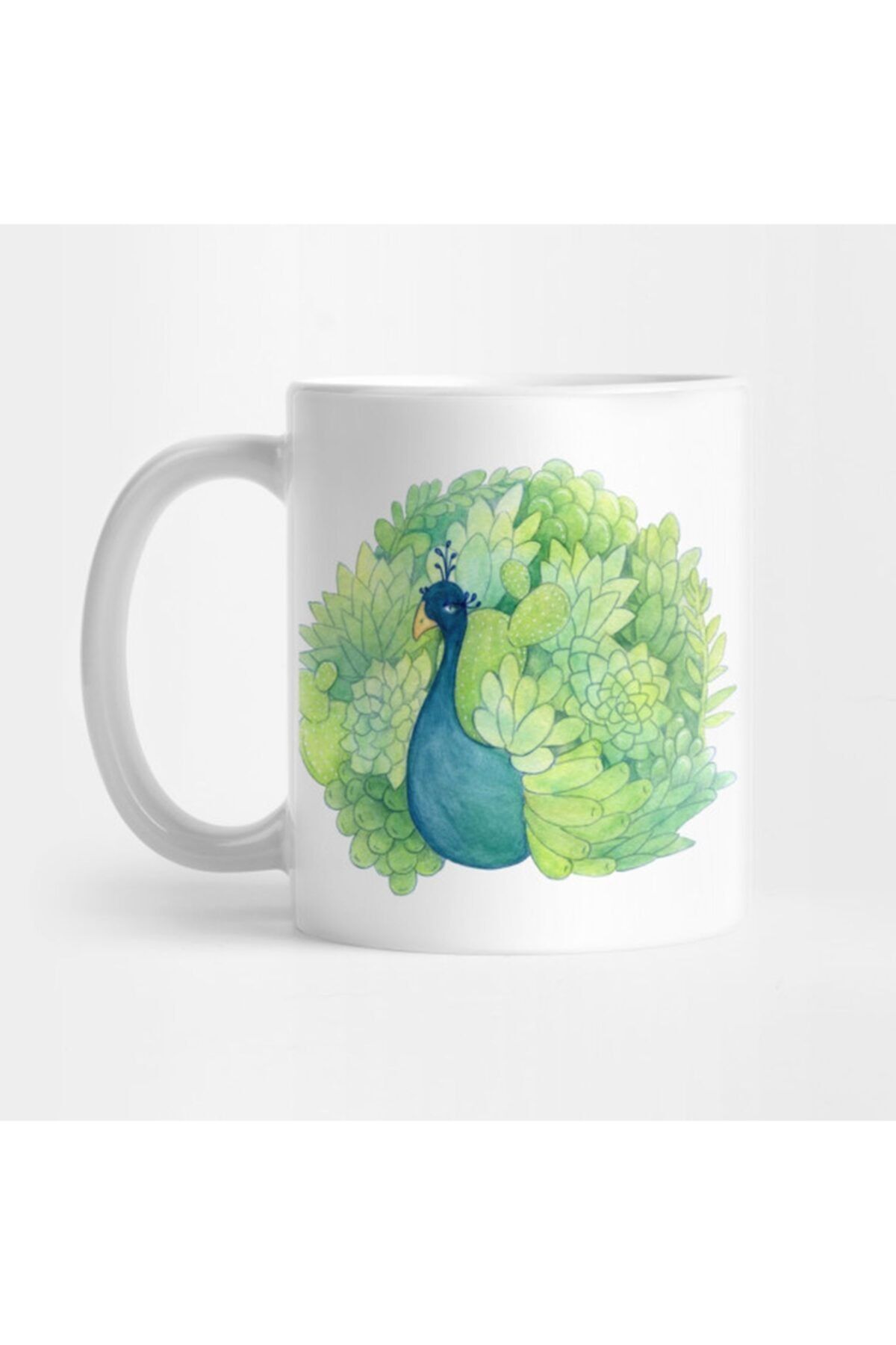 Succulent Peacock Mug, Gift, Dowry, Presentation