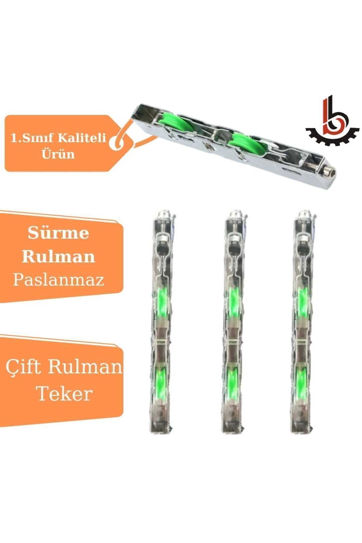 Başer Makina 4 Adet Sürme Çelik Çift Rulmanlı Teker (yeşil)