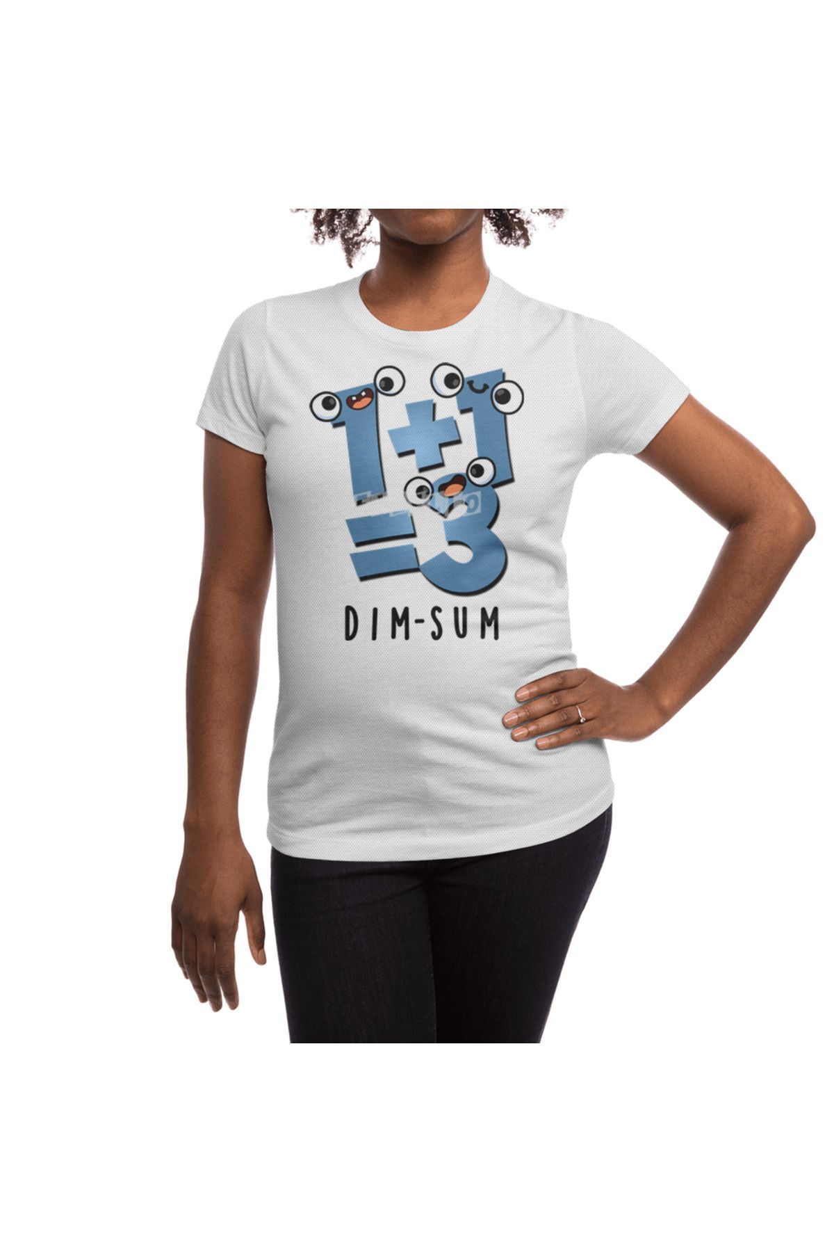 Fizello-Μπλουζάκι Unisex Λευκό Dim Sum - Ανδρικό και γυναικείο μπλουζάκι παιχνιδιών Math Joke 5