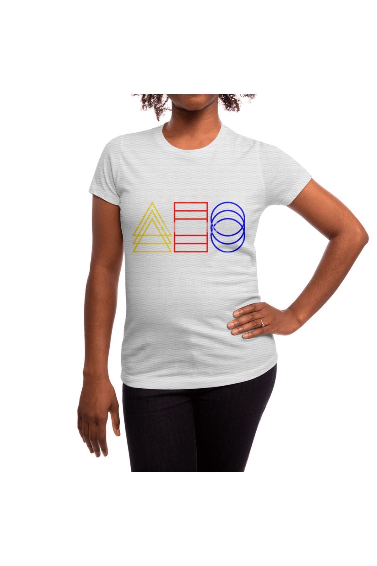 Fizello-Λευκό μπλουζάκι Unisex - The Colors And The Shapes, μπλουζάκι για άνδρες και γυναίκες 5