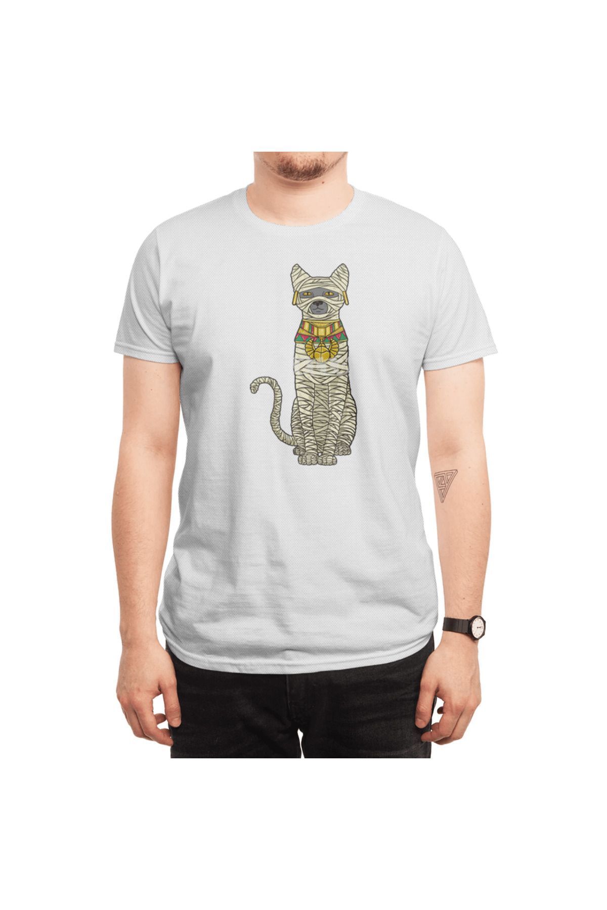 Fizello-Λευκό μπλουζάκι για άνδρες και γυναίκες - Unisex μπλουζάκι Ancient Cat Return 6