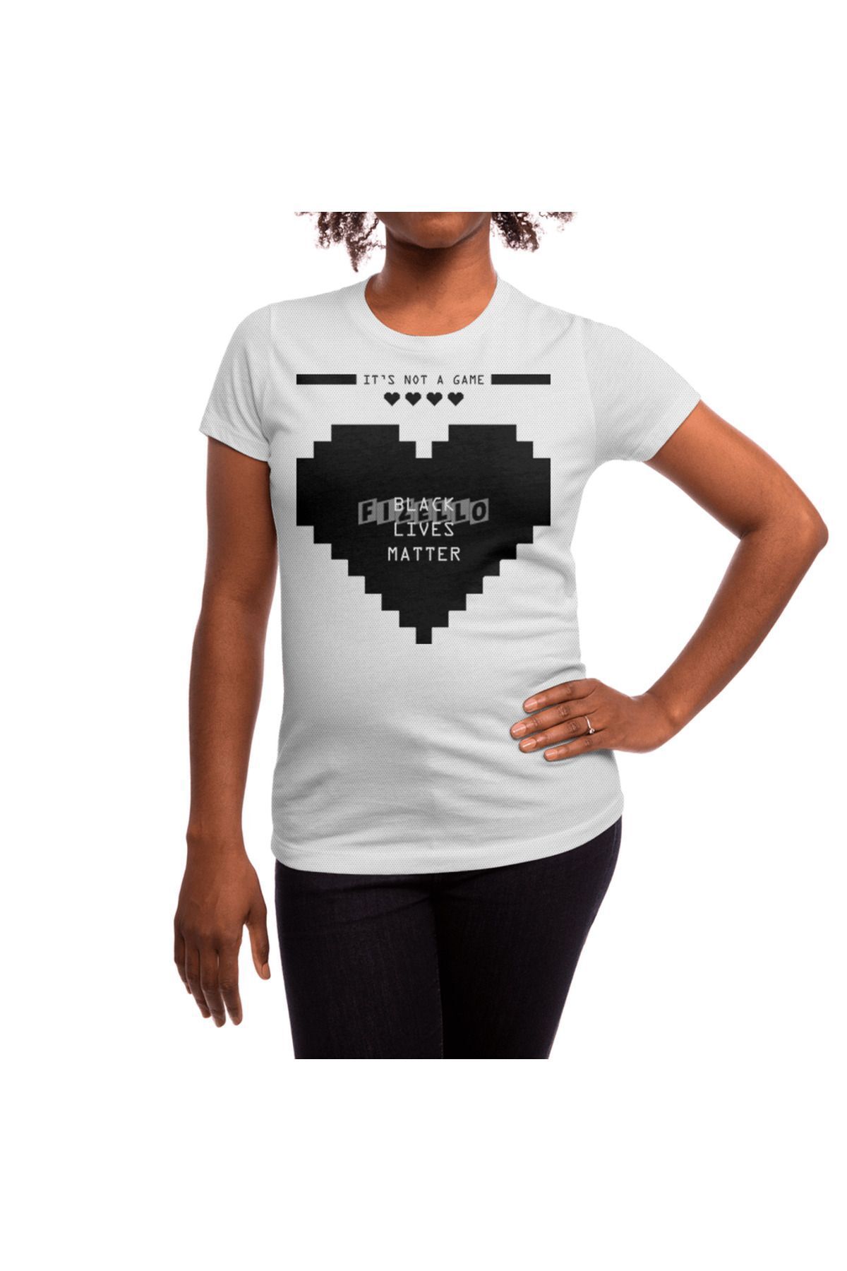 Fizello-Black Lives Matter - It's Not A Game (2η έκδοση) Λευκό μπλουζάκι Unisex 5
