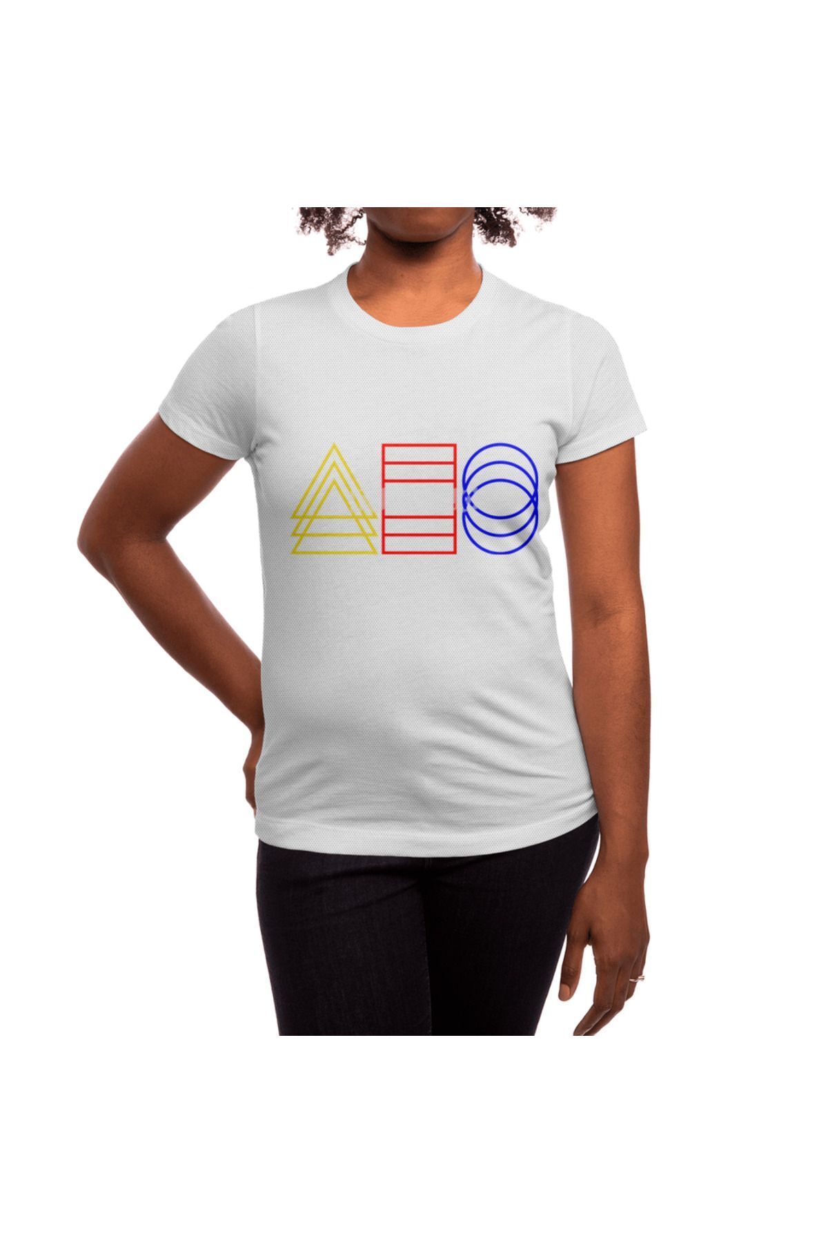 Fizello-Λευκό μπλουζάκι Unisex - The Colors And The Shapes, μπλουζάκι για άνδρες και γυναίκες 3