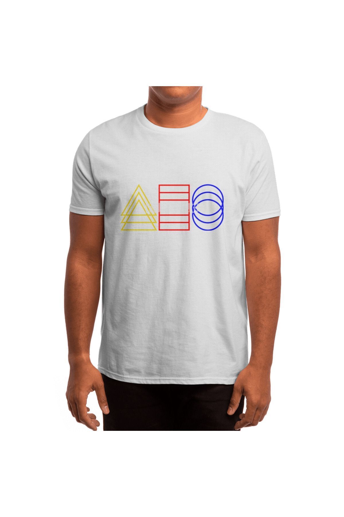 Fizello-Λευκό μπλουζάκι Unisex - The Colors And The Shapes, μπλουζάκι για άνδρες και γυναίκες 4