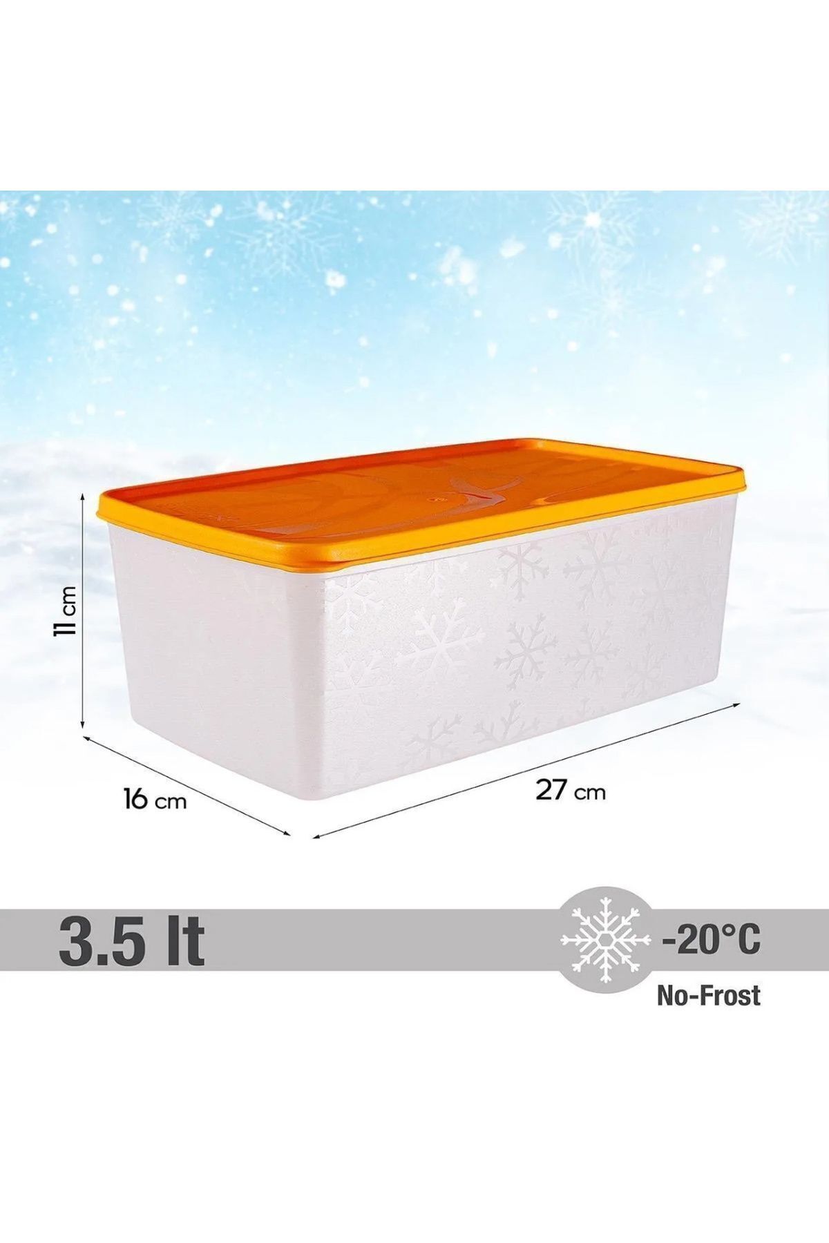 Hane216-2 Pieces 3.50 Lt No Frost Storage Container, Freezer Food Container -20 Degrees 2