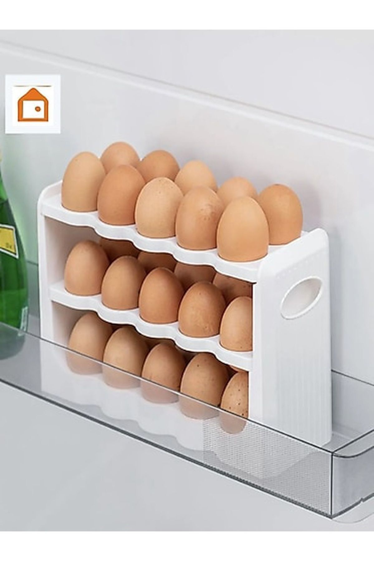 Hane216-30 Compartment Egg Organizer - Openable and Closing Shelf, 3 Tiers 5