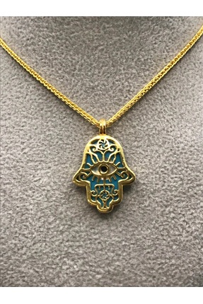 CC 925 Ayar Gümüş Göz Motif Fatma Ana Eli Kolye