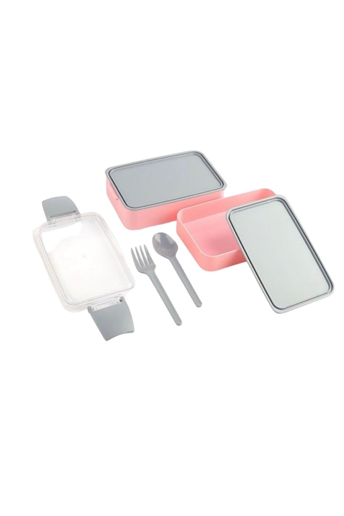 Hane216-Feeding and Food Container Set, 2 Tiers, with Self Fork and Spoon 2