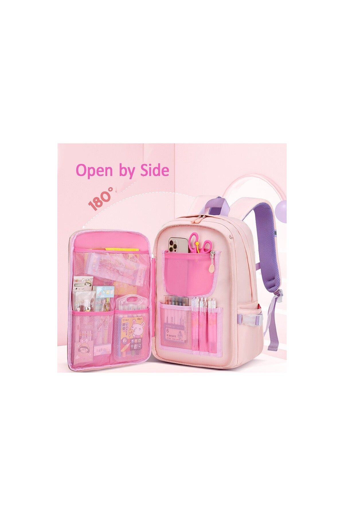 Wander Purple Korean Style Waterproof Primary School Backpack Large Capacity Trendyol
