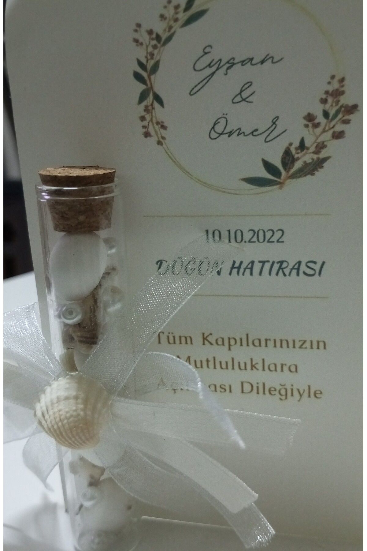 Cam Tüplü Badem Şekerli İncili Magnet Düğün Nikah Nişan Kına Sünnet Babyshower Yenidoğan Bebek Mevlüd-i Hediyelik