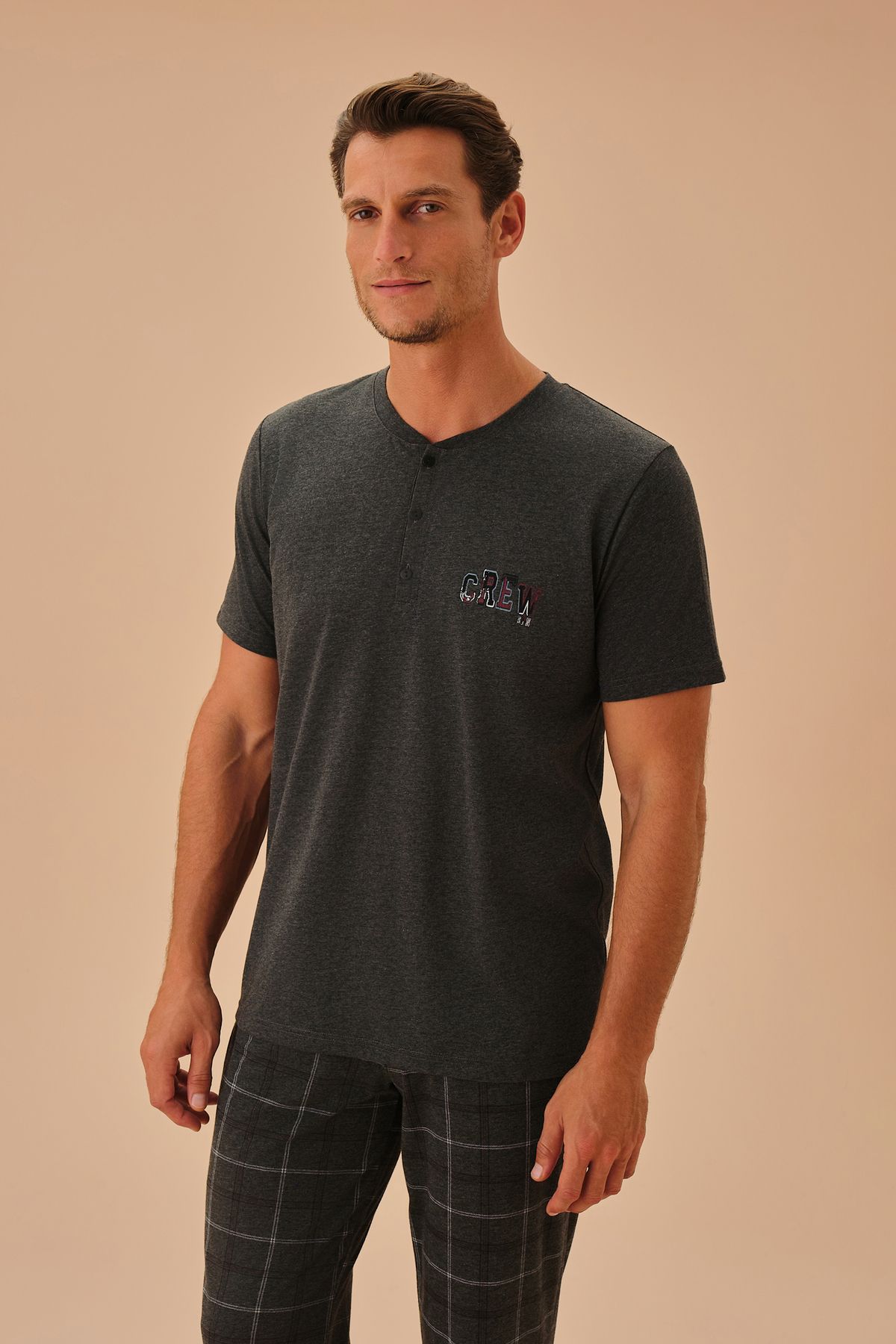 SUWEN-Men's Campus Pajama Set 3
