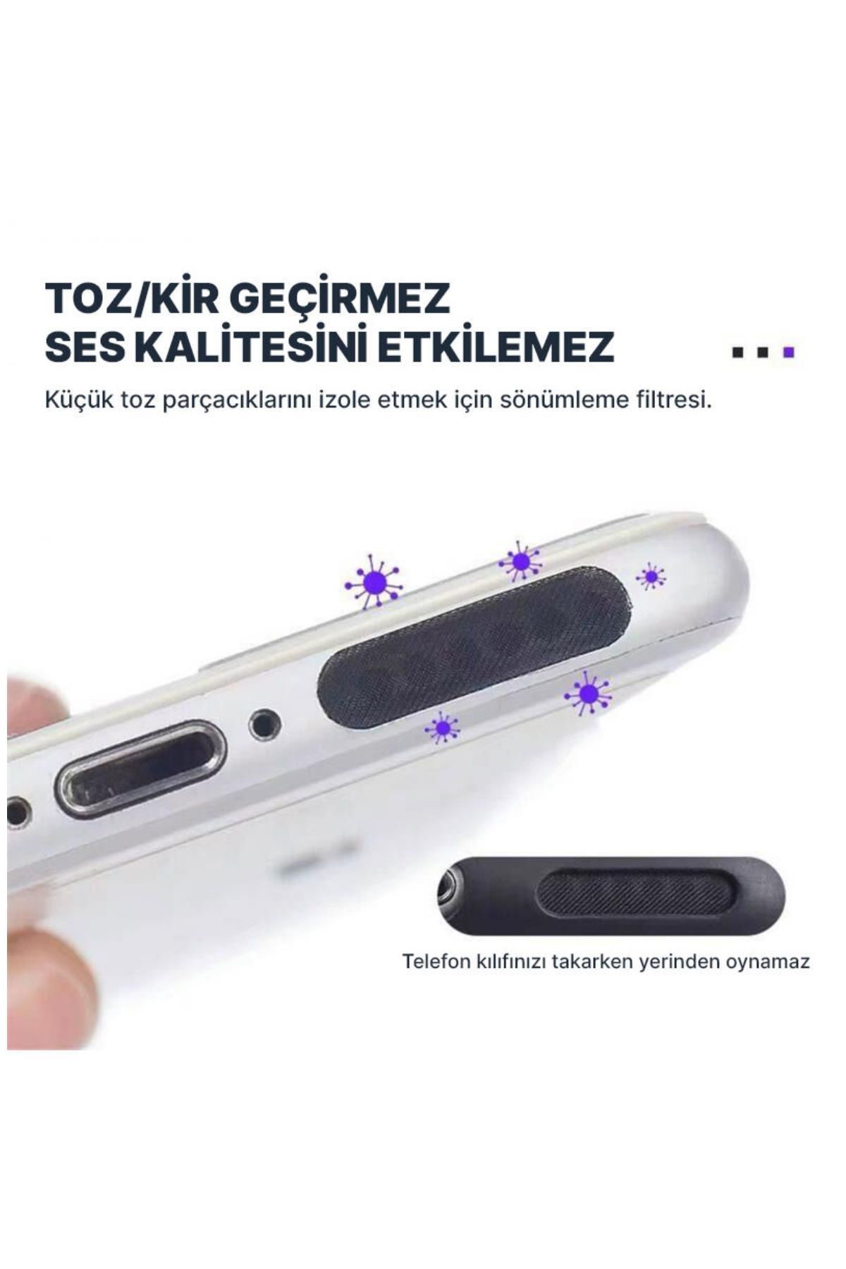 Zebana Uyumlu Kılıf Telefonlar Için Toz Geçirmez Hoparlör Koruyucu (2'Lİ  SET) Siyah