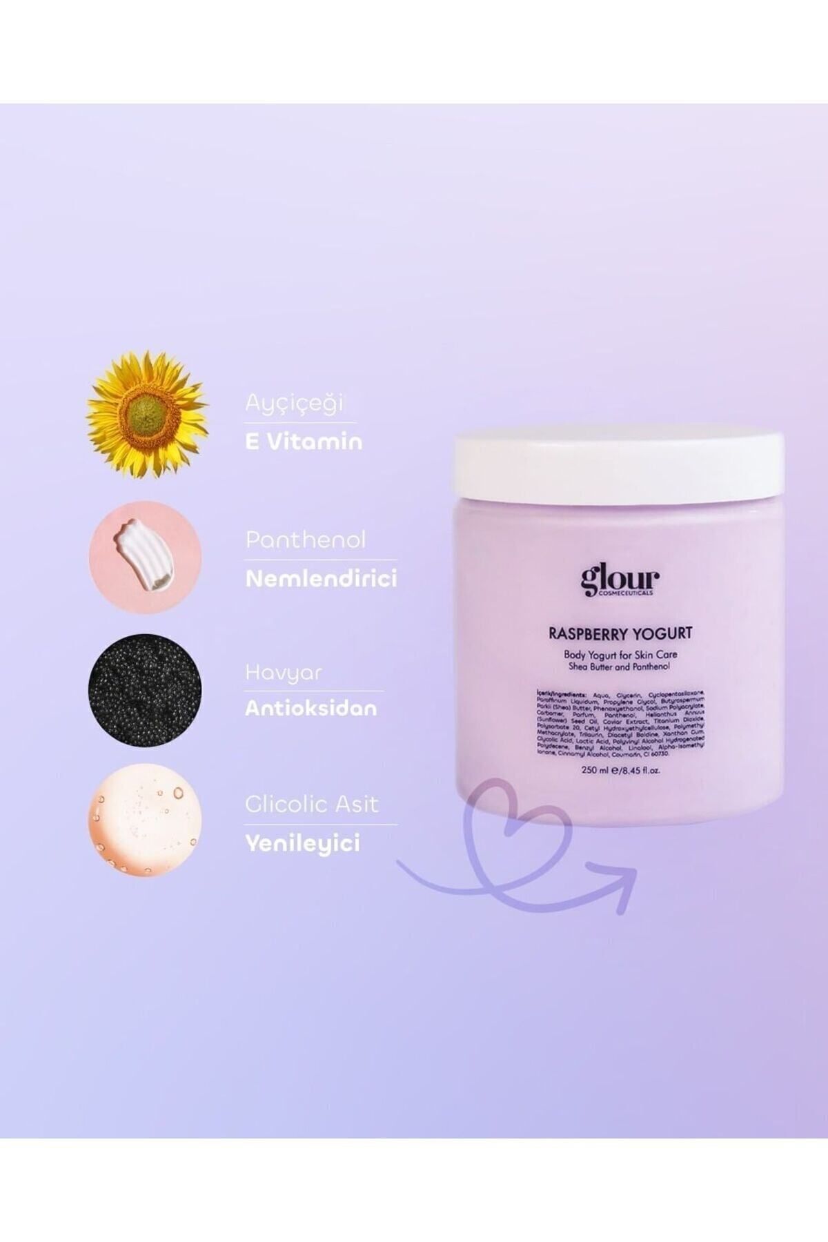 GLOUR-Raspberry Yogurt-Body Raspberry Extract Yogurt Moisturizer 7