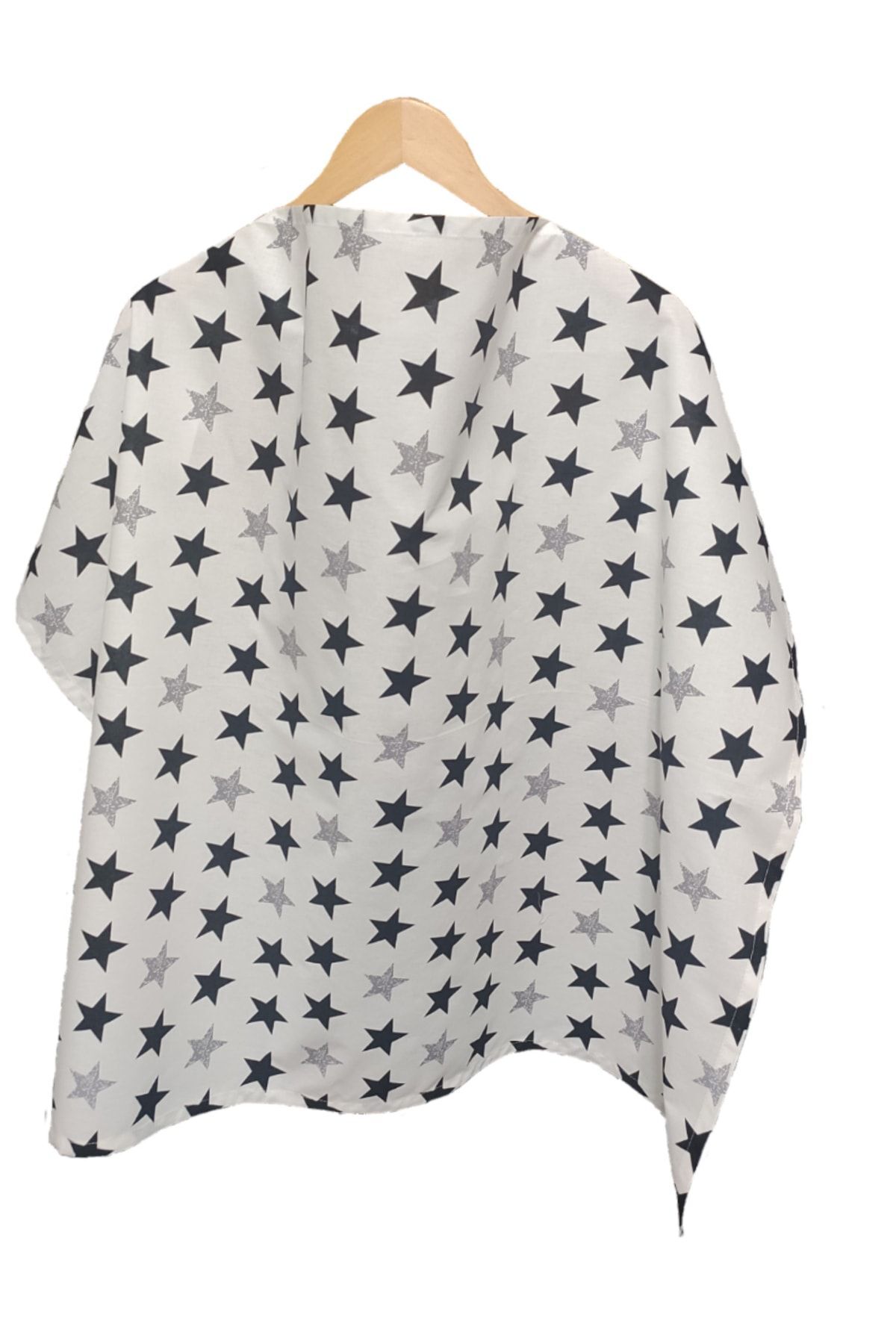 BeybiNest Emzirme Önlüğü 100x80 Cm Ayarlanabilir Boy Siyah Beyaz Balenli Model fotoğrafı 2 (önizleme)