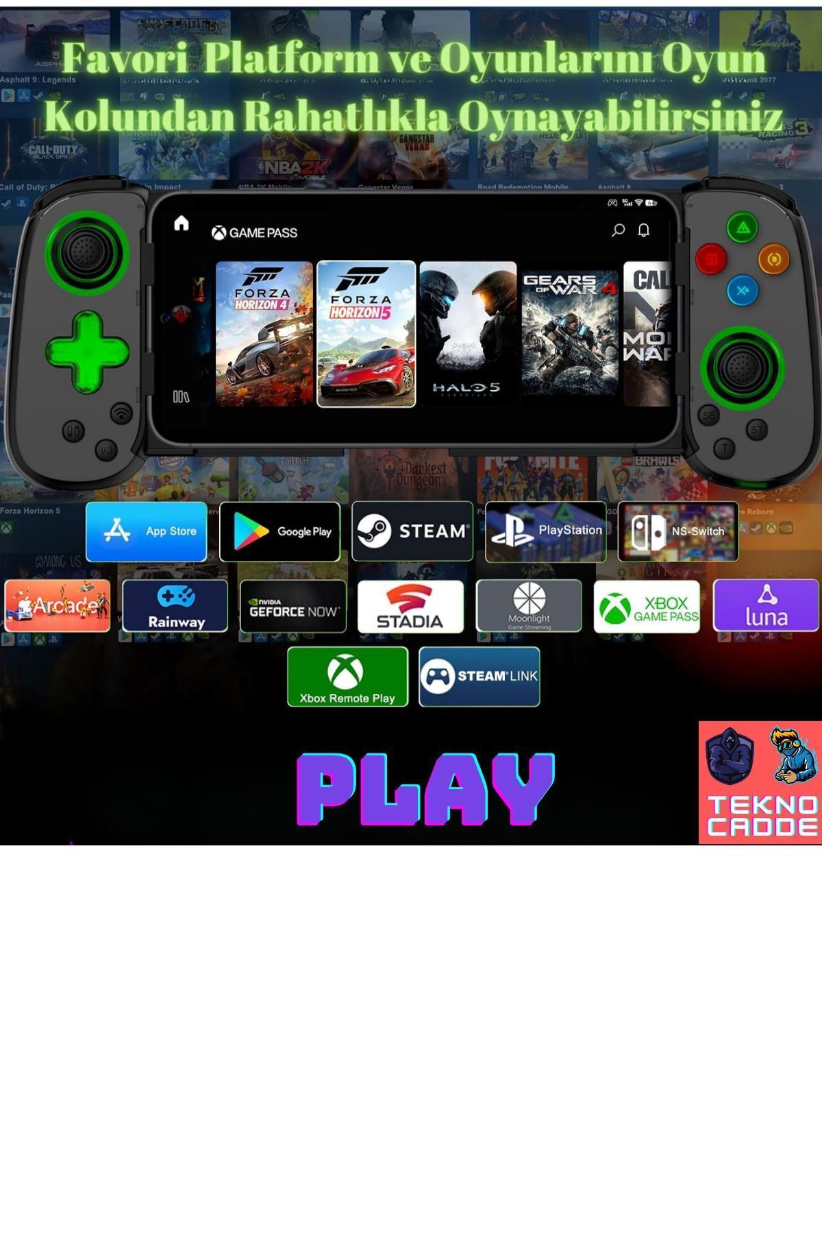 D7 iPhone-Android/Tablet/Telefon/Geforce NOW/GAMEPASS Kablosuz Akıllı Telefon Gamepad 5