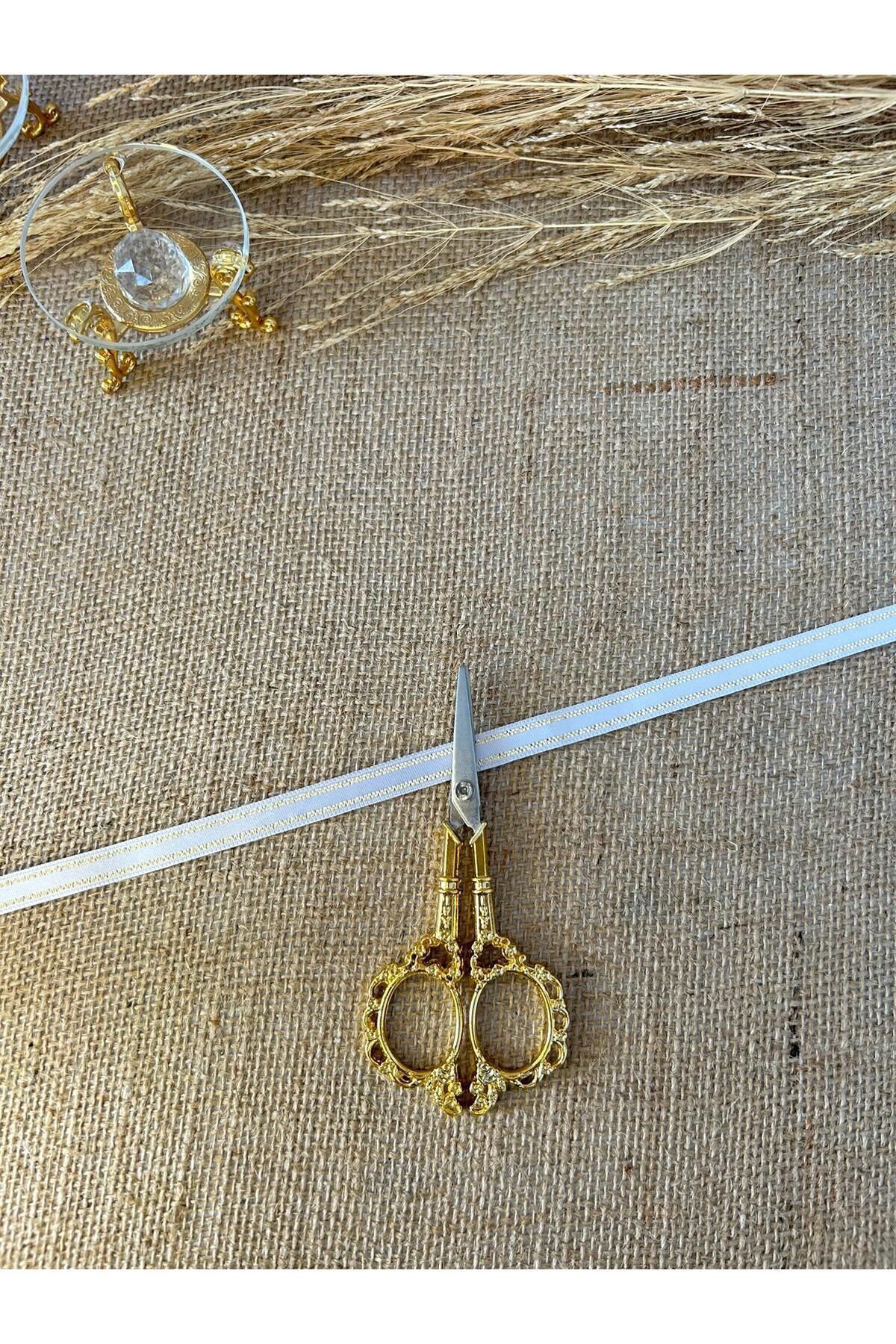 TutkuSetUp-Promise-Engagement Scissors, Promise Engagement Ribbon Cutting Scissors, Processing Detailed, Gold Scissors, 2