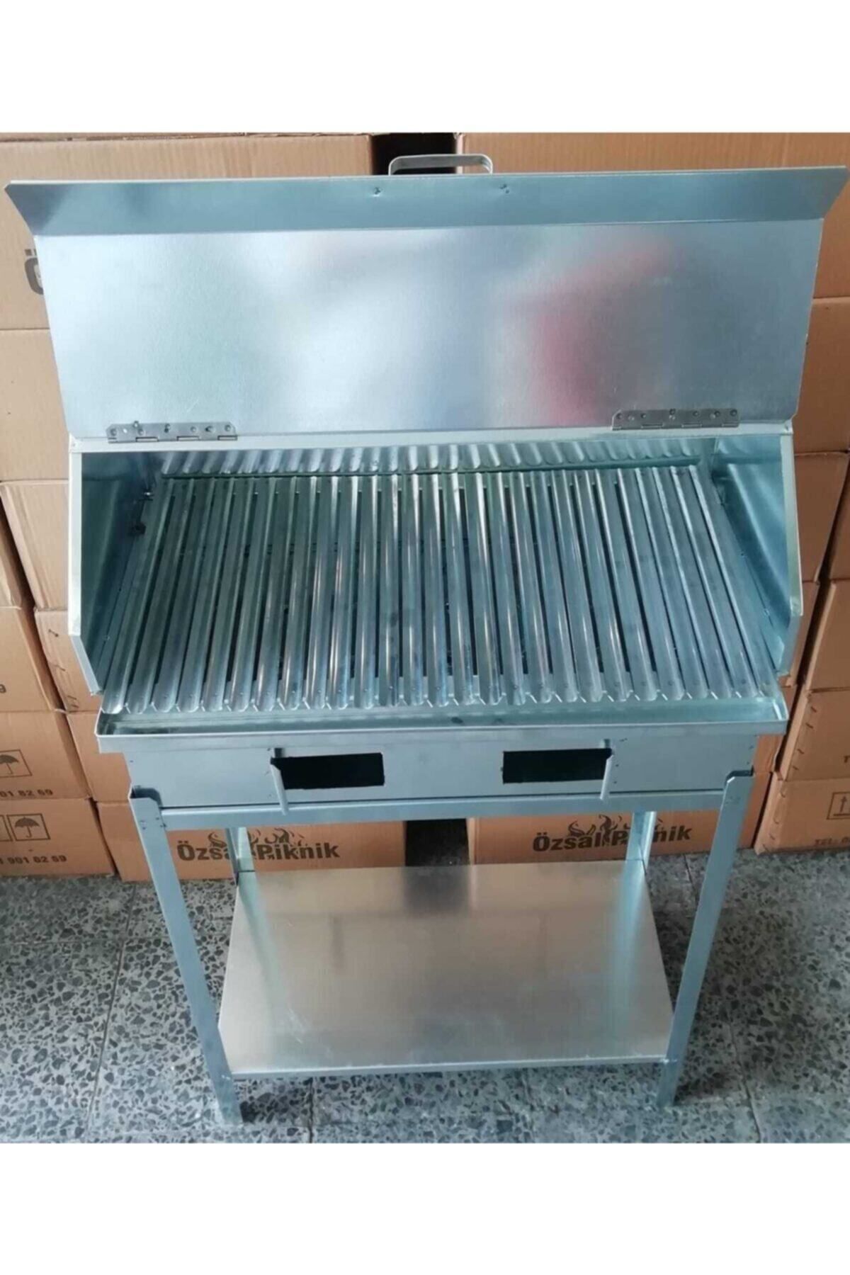 60x32 Cm Büyük Boy Davlumbazlı- Sehpalı-kömürlü Lüks Mangal 3