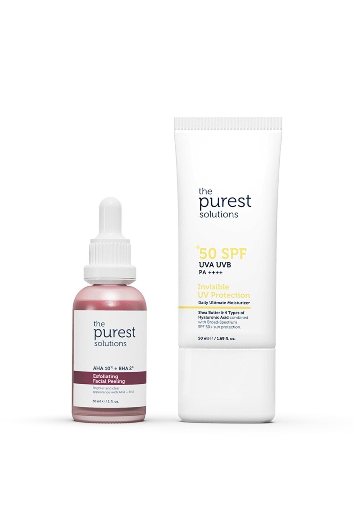 The Purest Solutions Canlandırıcı Ve Ton Eşitleyici Yüz Peeling Serum + Spf 50+ Güneş Koruyucu