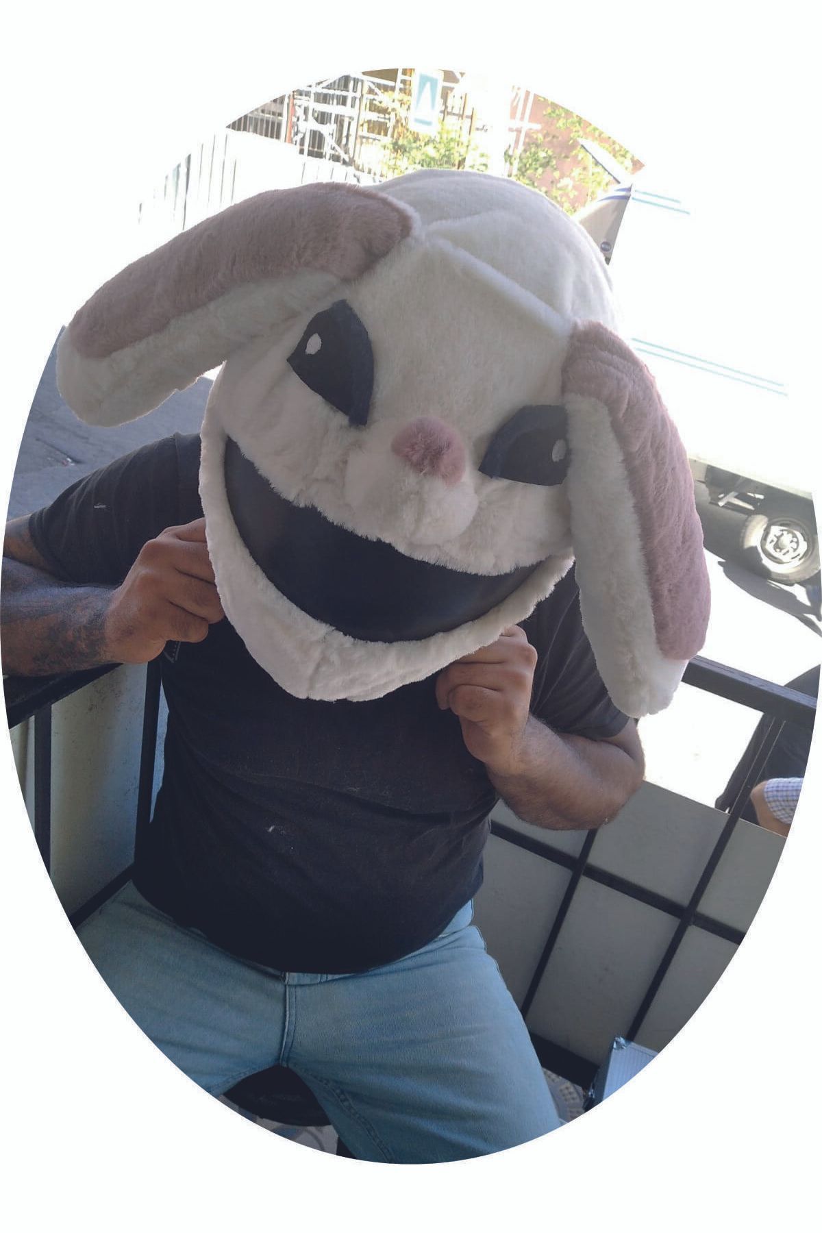 kaskmania Kask Kılıfı Peluş Beyaz Rabbıt