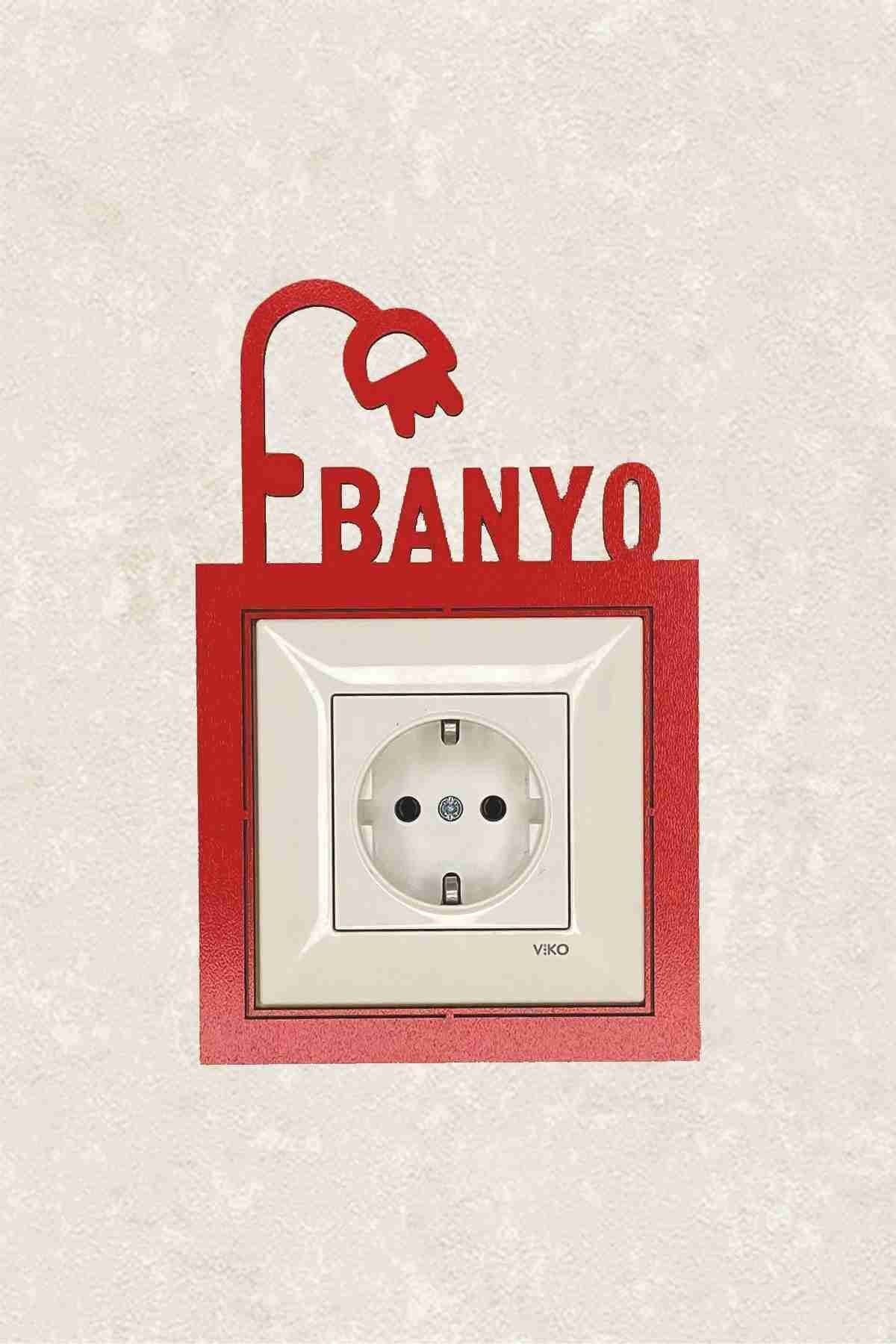 2102-k Laser Cut Wood Switch Socket Frame Red Single Bathroom