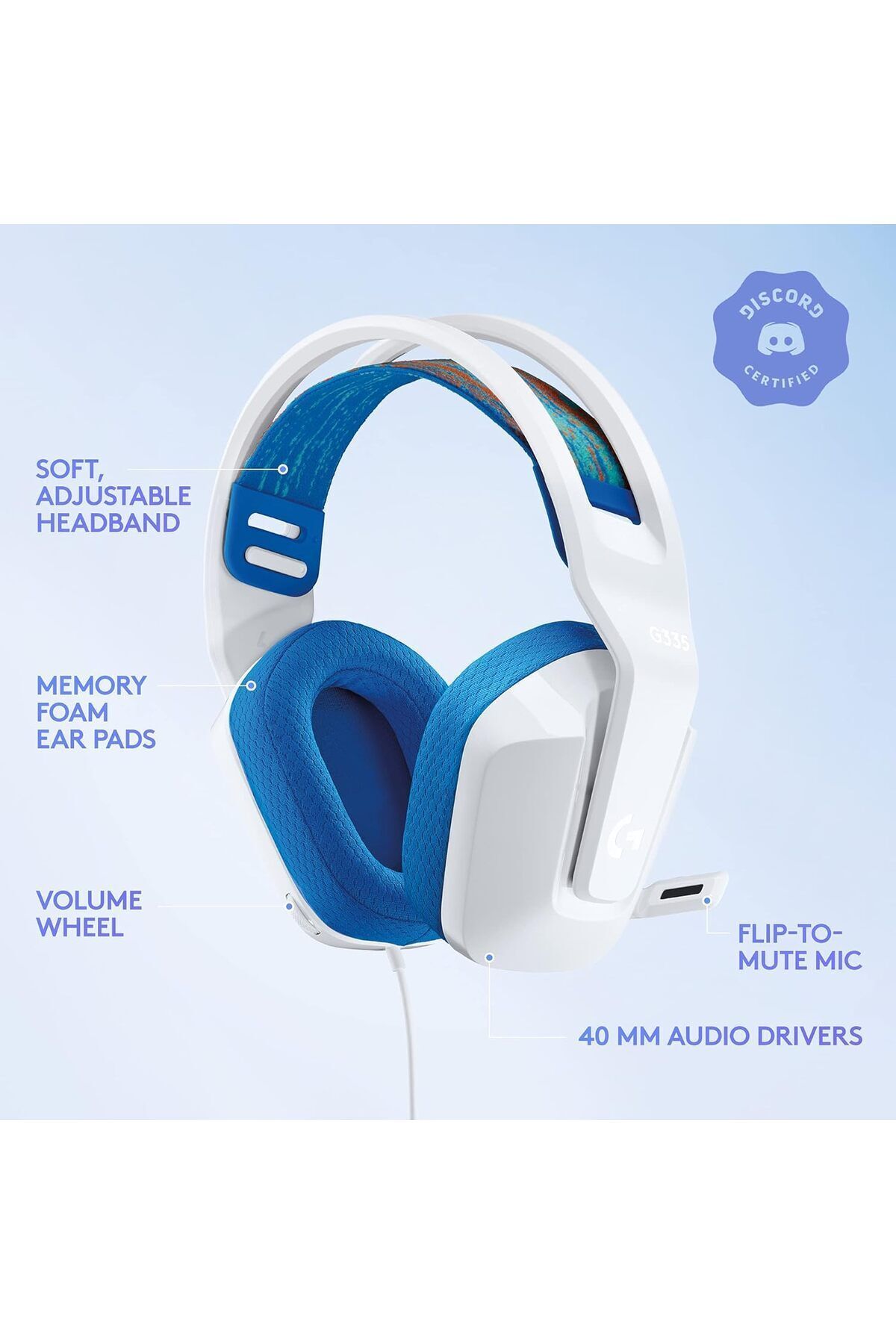 logitech-سماعة الألعاب السلكية G335 - بيضاء 6