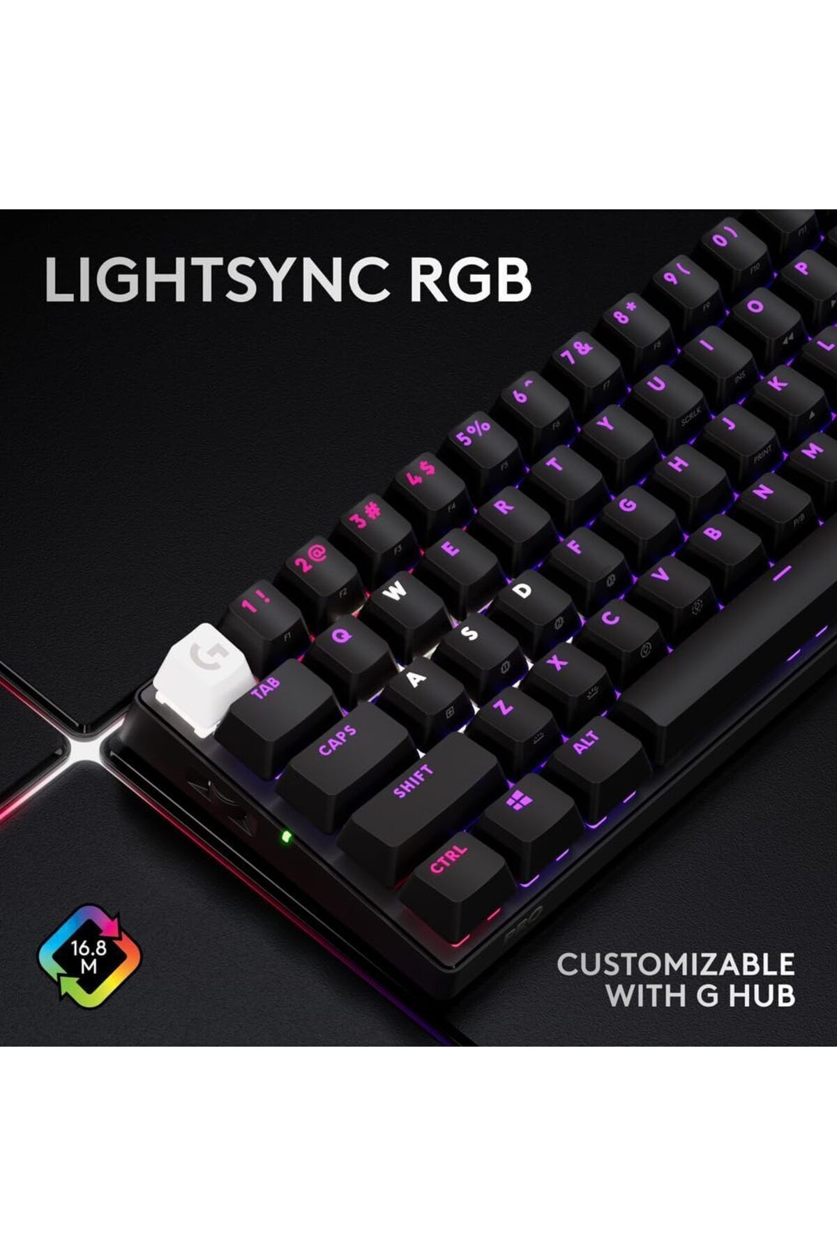 logitech-G PRO X 60 LIGHTSPEED Wireless Gaming Keyboard, GX Optical Tactile Switches - Black 8
