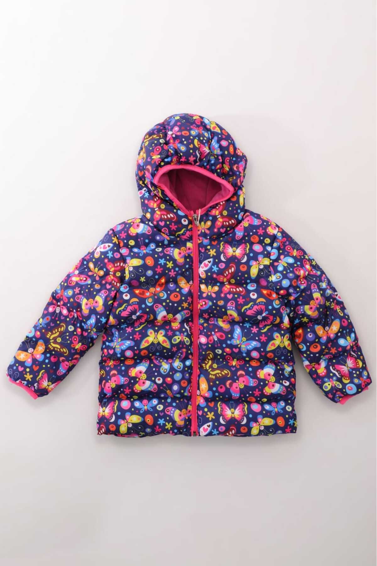 ROBA KIDS-Jachetă de puf de iarnă pentru băieți și fete - fleece, glugă și model fluture Rb-106 3