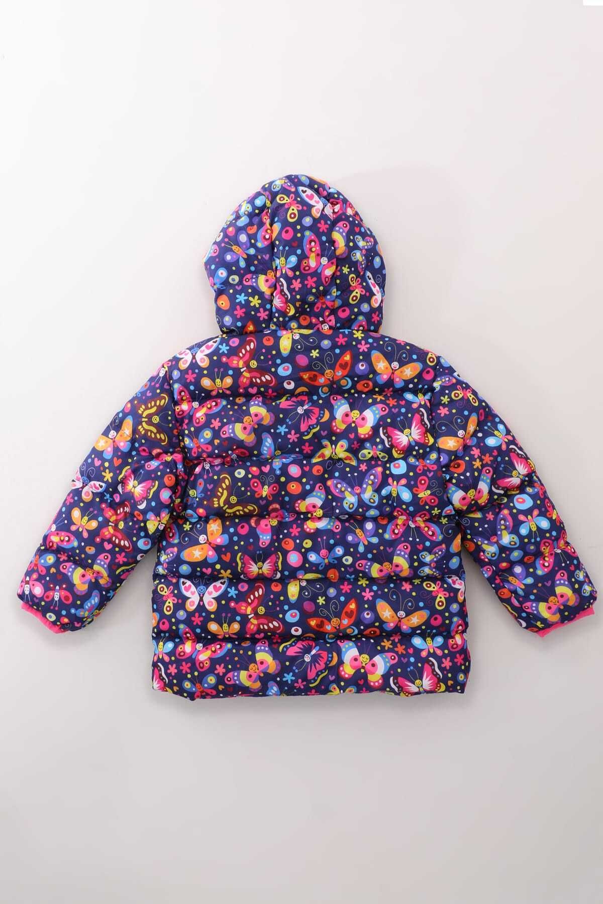 ROBA KIDS-Jachetă de puf de iarnă pentru băieți și fete - fleece, glugă și model fluture Rb-106 5