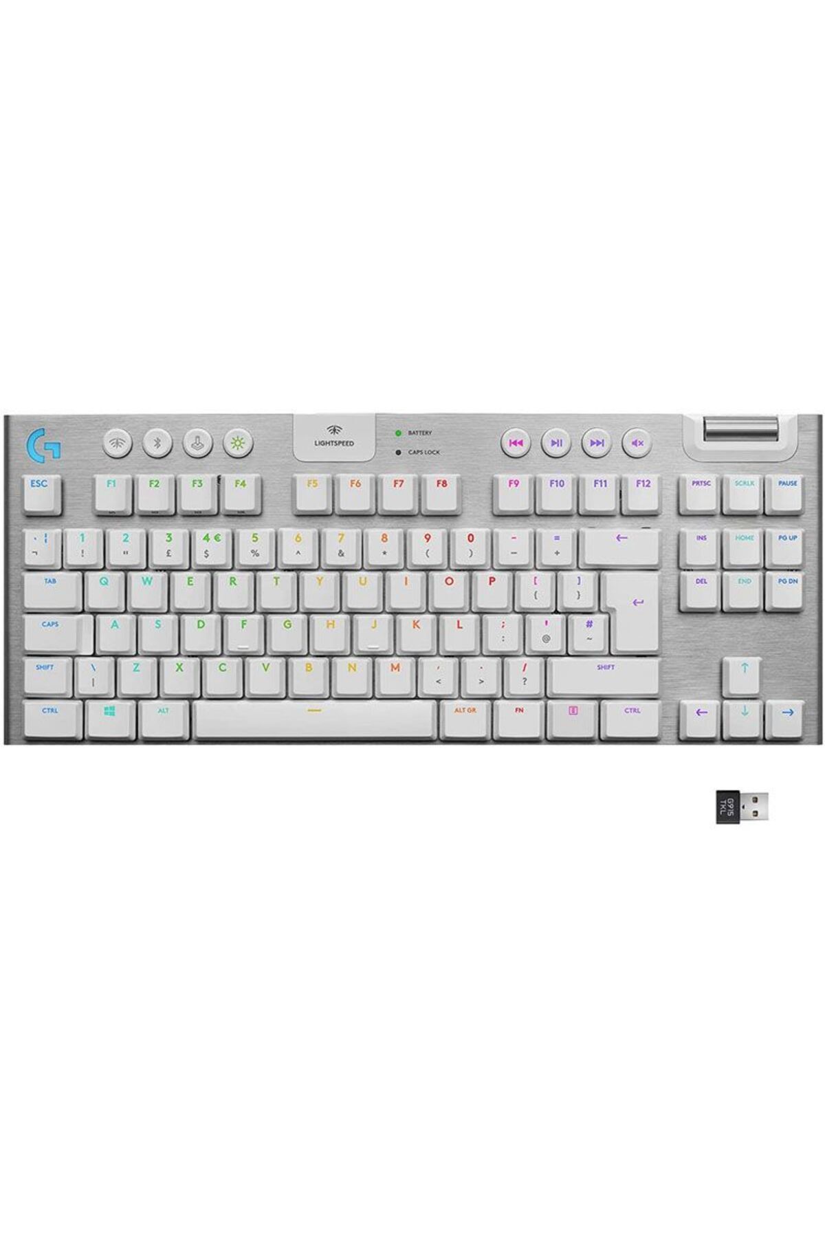 logitech-G915 TKL Tenkeyless Lightspeed Wireless White RGB Mechanical Gaming Keyboard 1