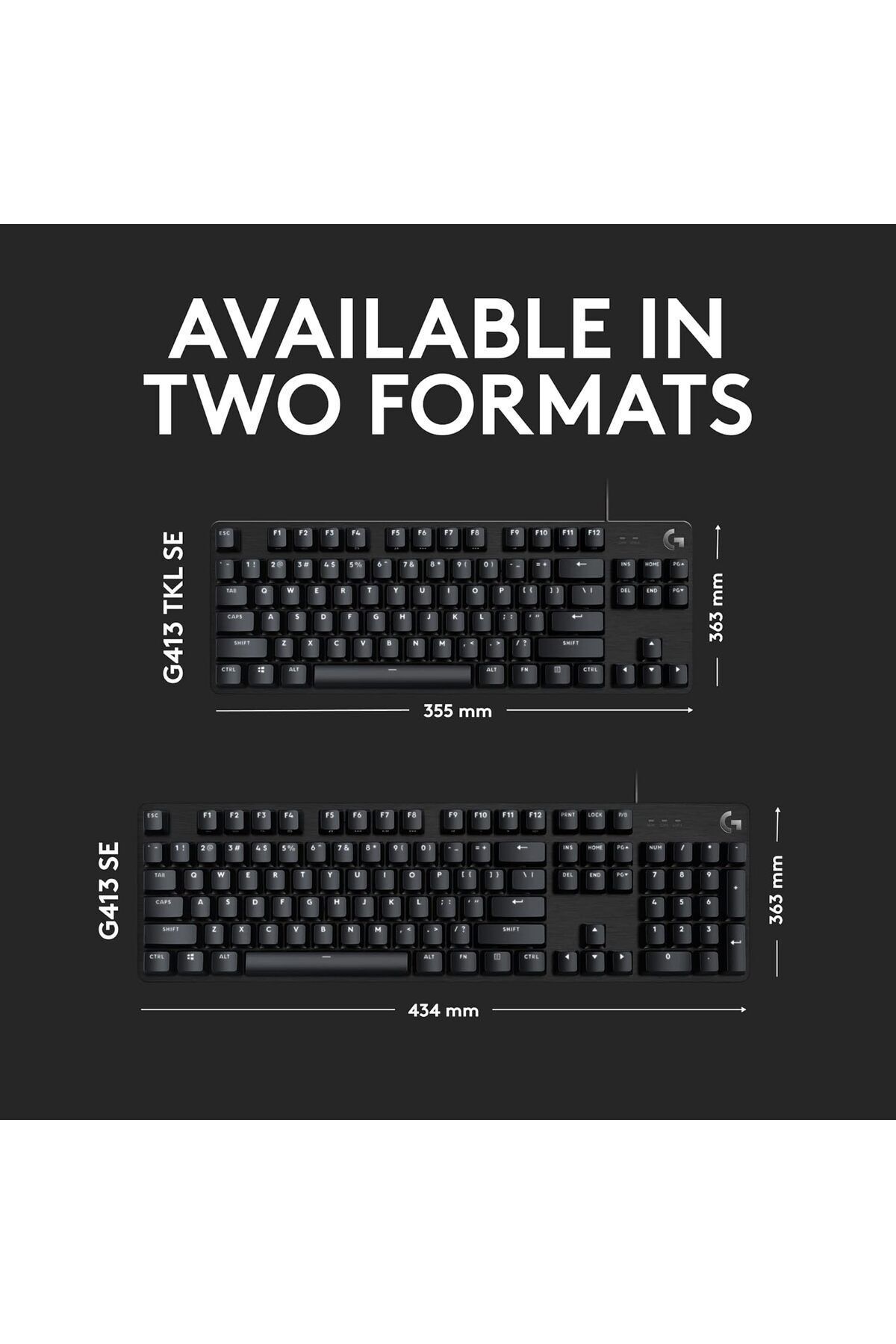 logitech-لوحة مفاتيح ميكانيكية للألعاب كاملة الحجم مع مفاتيح ميكانيكية للتوزيع G413 SE - أسود 6