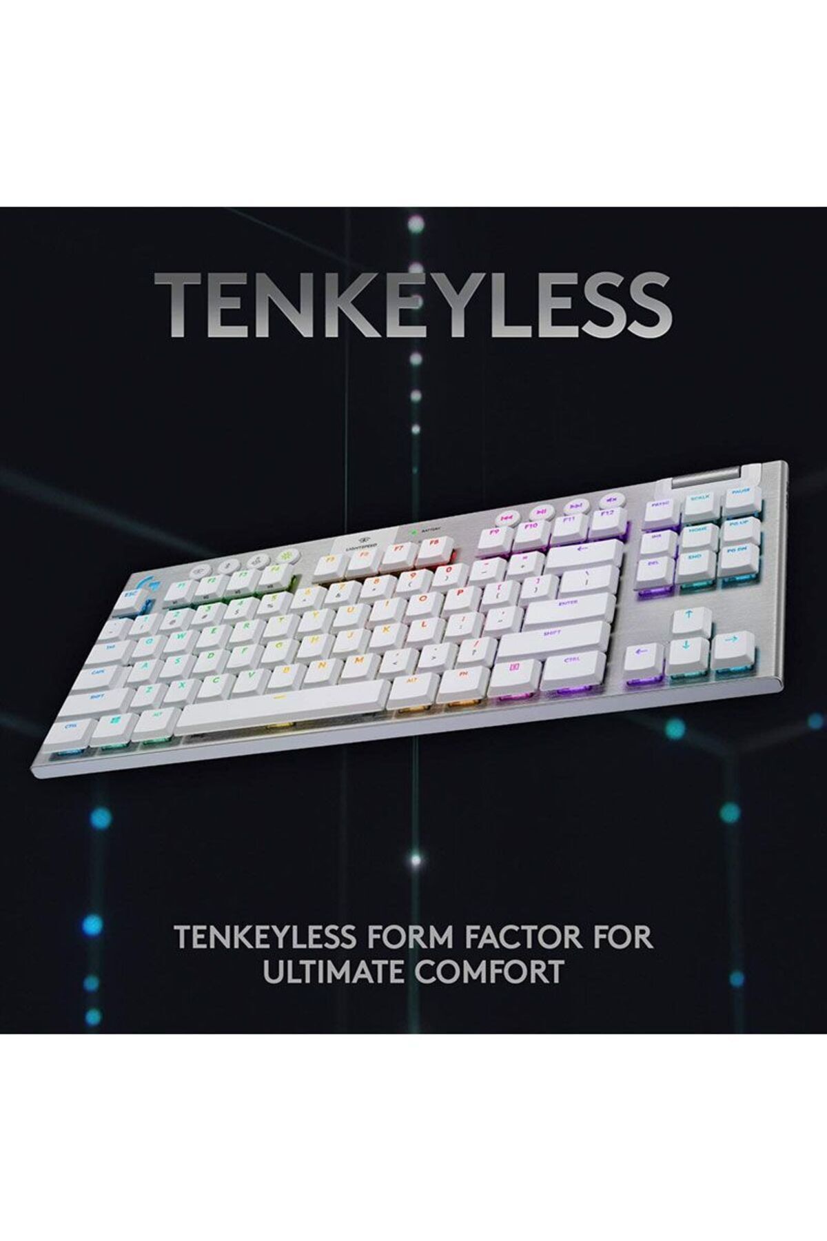 logitech-G915 TKL Tenkeyless Lightspeed Wireless White RGB Mechanical Gaming Keyboard 4