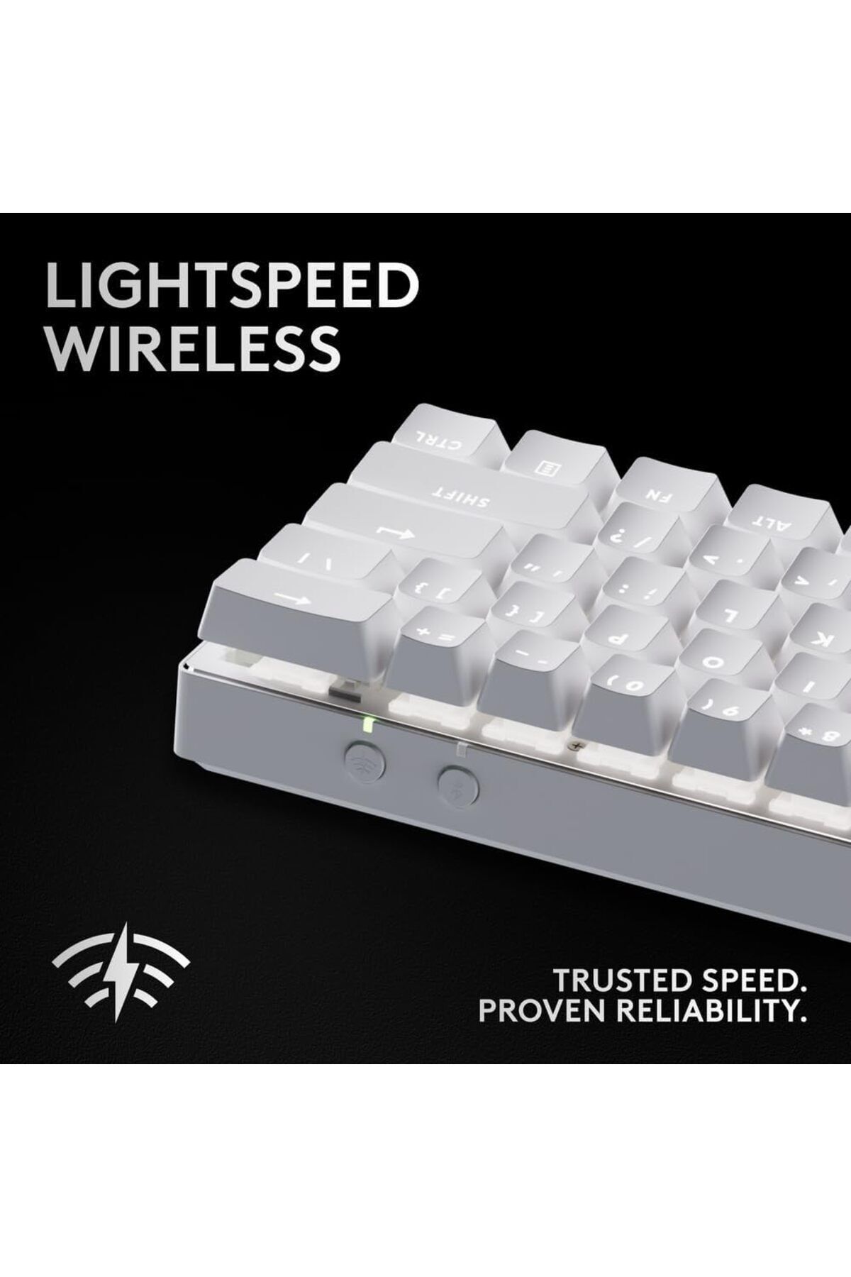 logitech-G PRO X 60 LIGHTSPEED Wireless Gaming Keyboard,TKL 60%  GX Optical Tactile Switches White 3