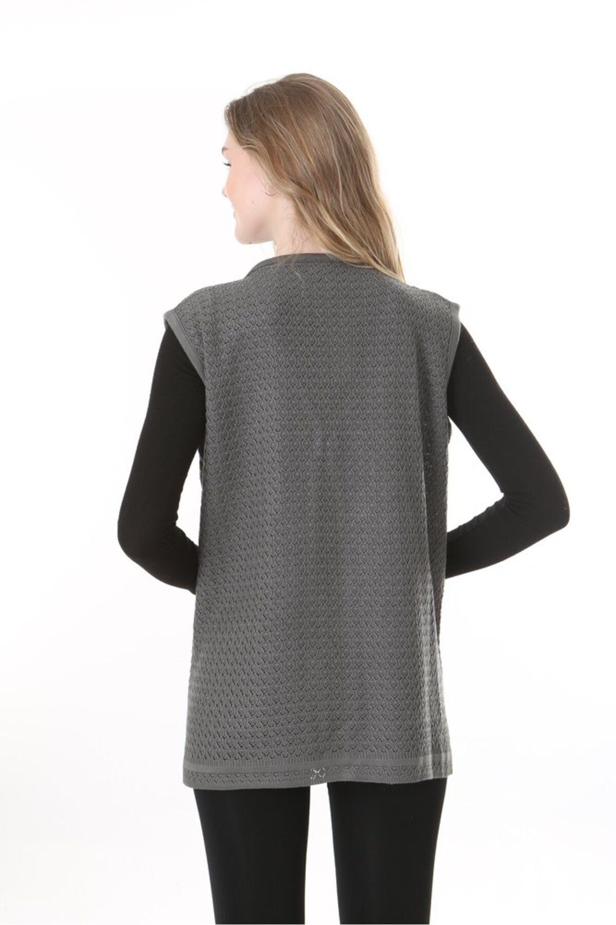 Lamierra-Mercerized Woven - Mother Classic Vest with Three Buttons on the Front and Double Pockets 5