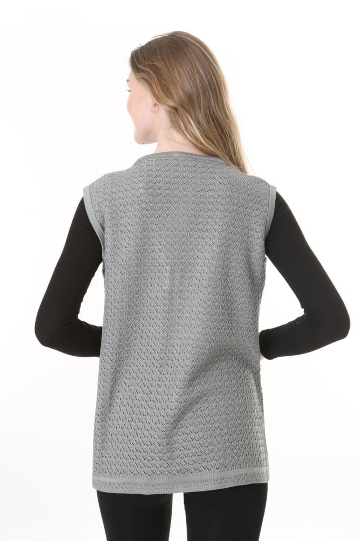 Lamierra-Mercerized Woven - Mother Classic Vest with Three Buttons on the Front and Double Pockets 5