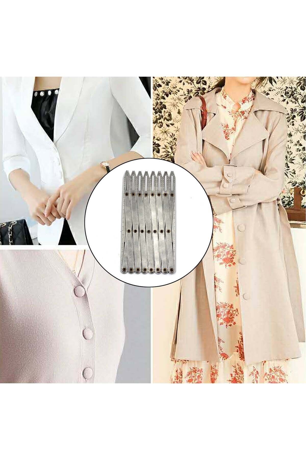 hodbehod-Sewing Button Eyelet Buttonhole Paper File Fabric Equal Distance Measuring Marking Tool Ruler 3