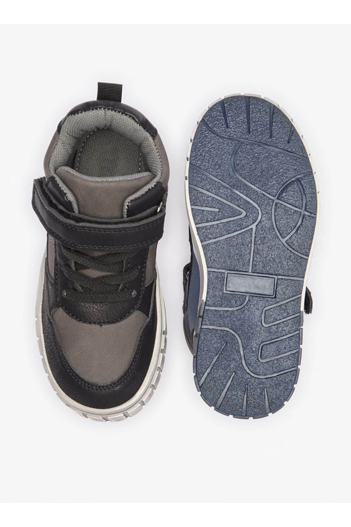 LBL by Shoexpress-Panelled High Cut Sneakers with Hook and Loop Closure 4