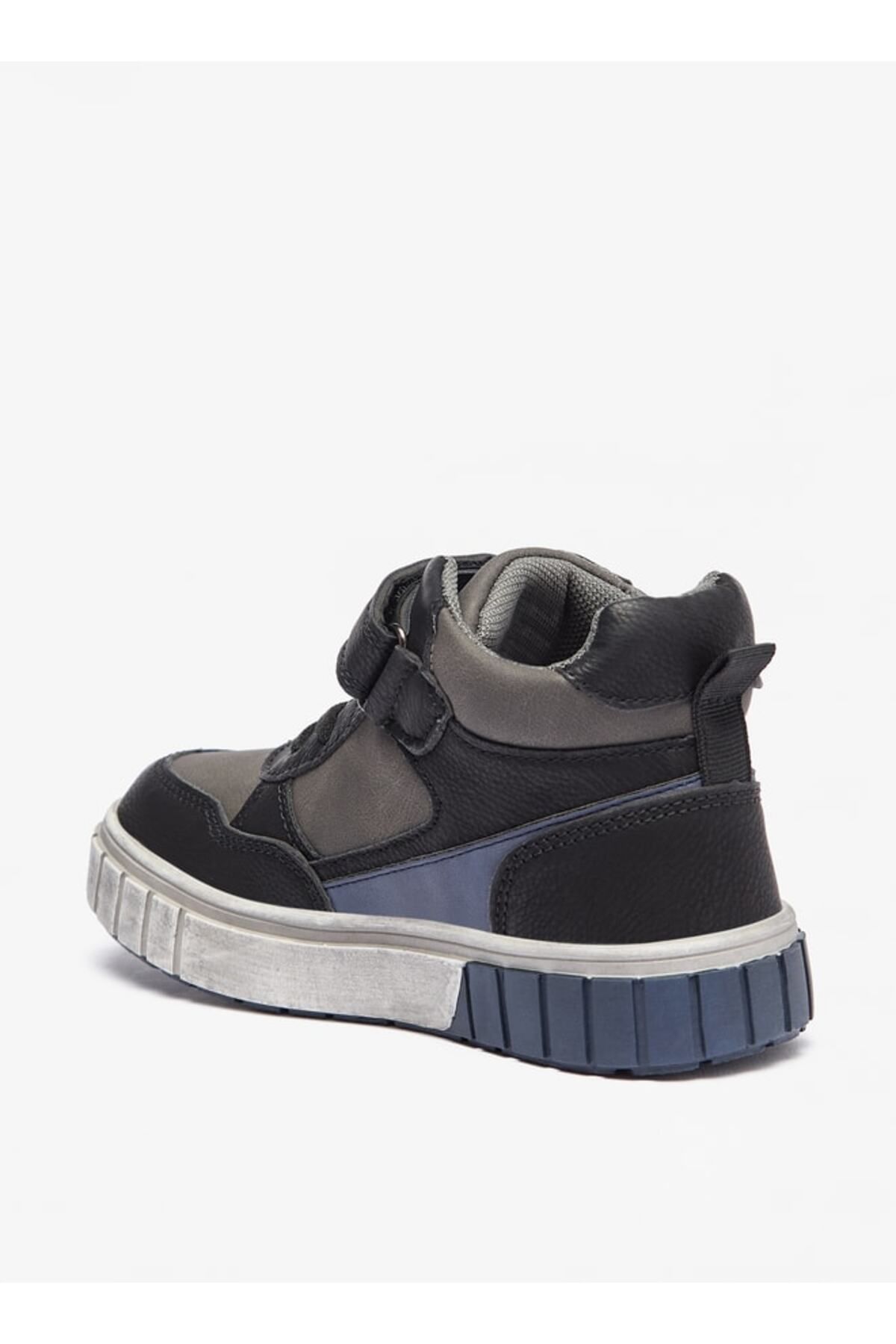 LBL by Shoexpress-Panelled High Cut Sneakers with Hook and Loop Closure 2