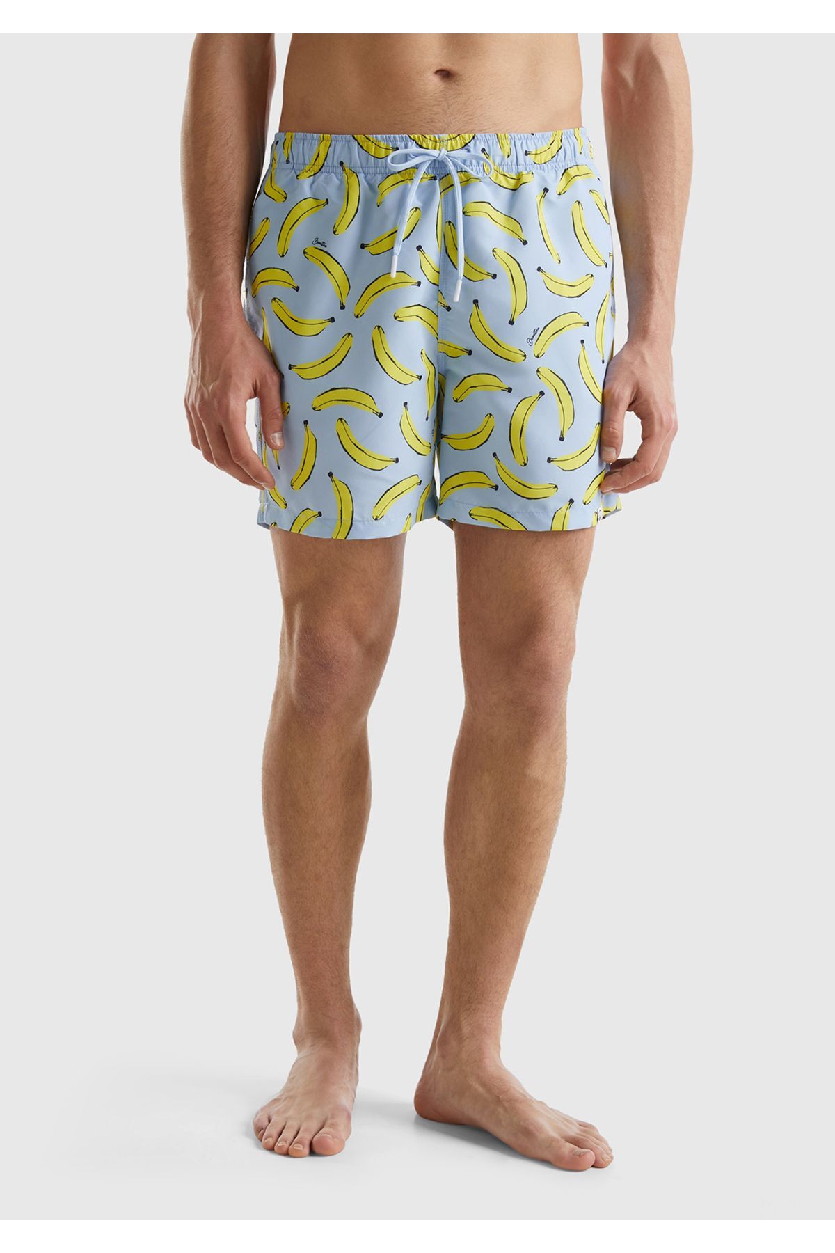 یونایتد کالرز آو بنتون شلوارک شنا مردانه طرح‌دار آبی طرح‌دار با جیب و بند، کمر کشی