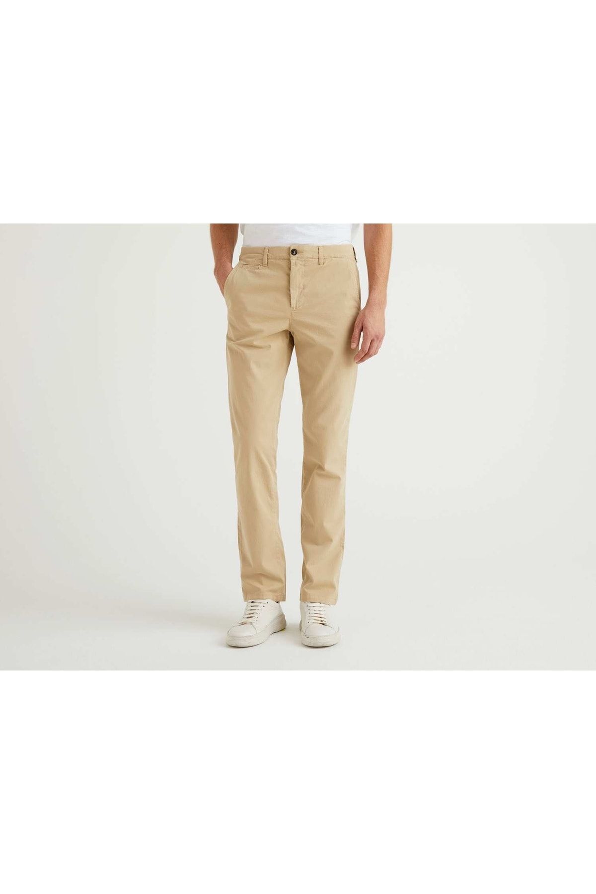 یونایتد کالرز آو بنتون شلوار مردانه طرح سنگ اسلیم فیت مدل چینو