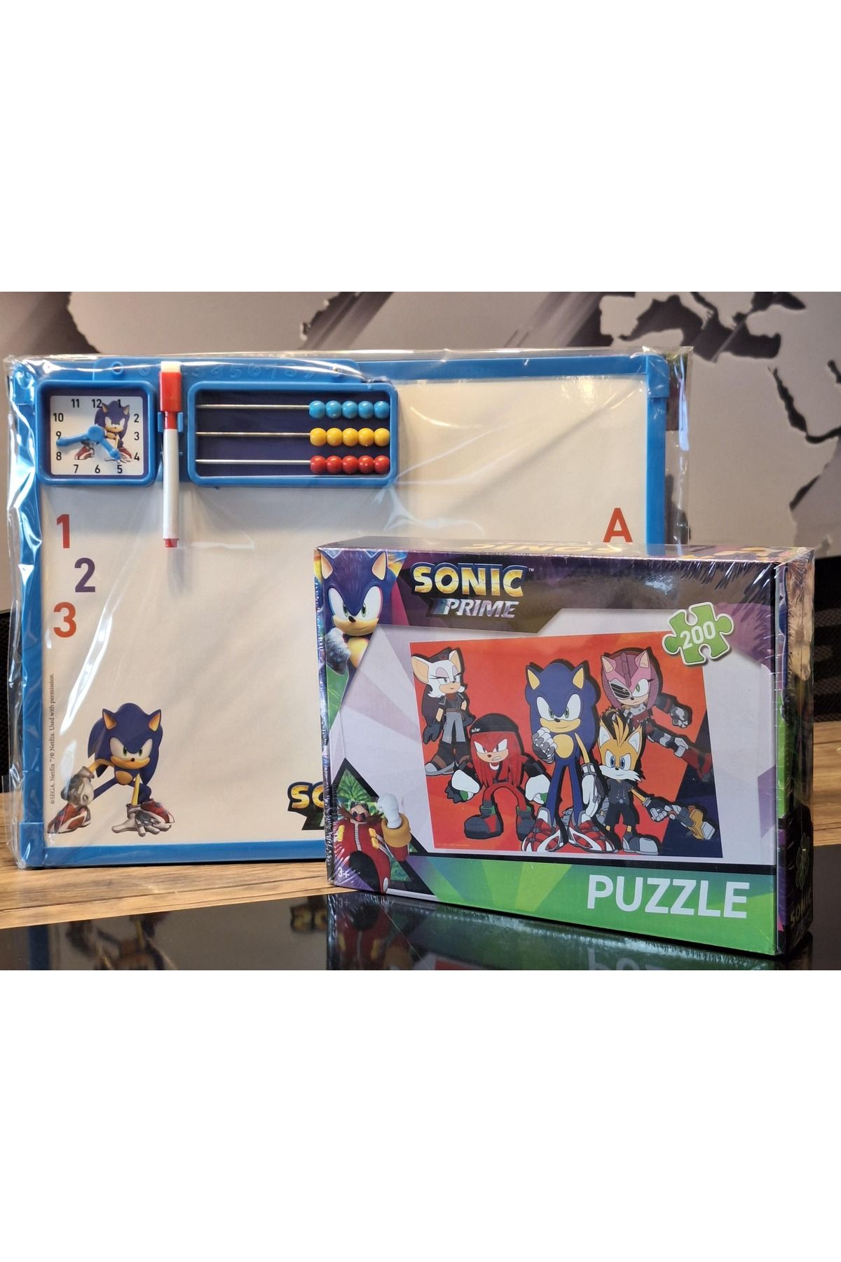 Utku Oyuncak SONİC Abaküsülü Yazı  Tahtası ve 200 Puzzle Set
