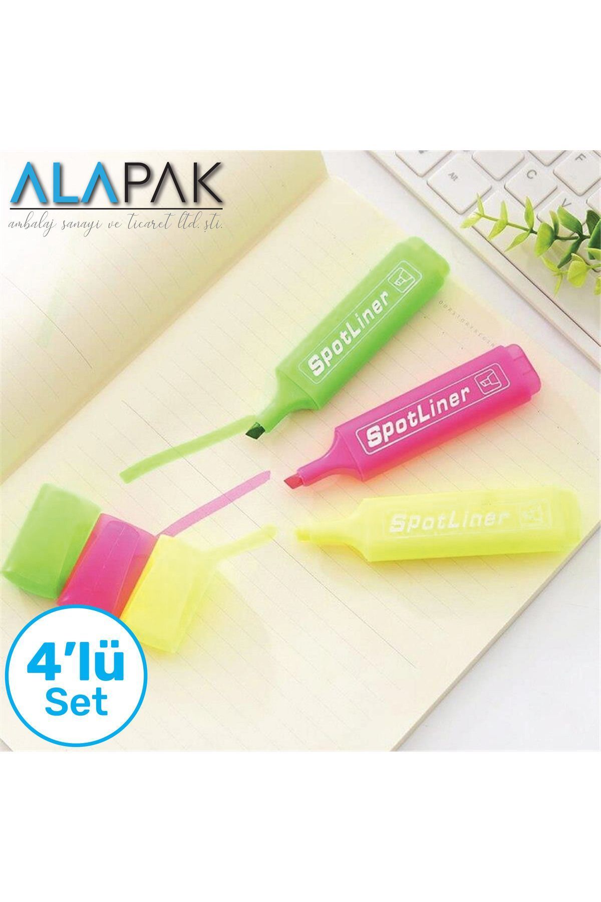 Spotliner-Neon Color Highlighter Marker Pen Set of 4 3