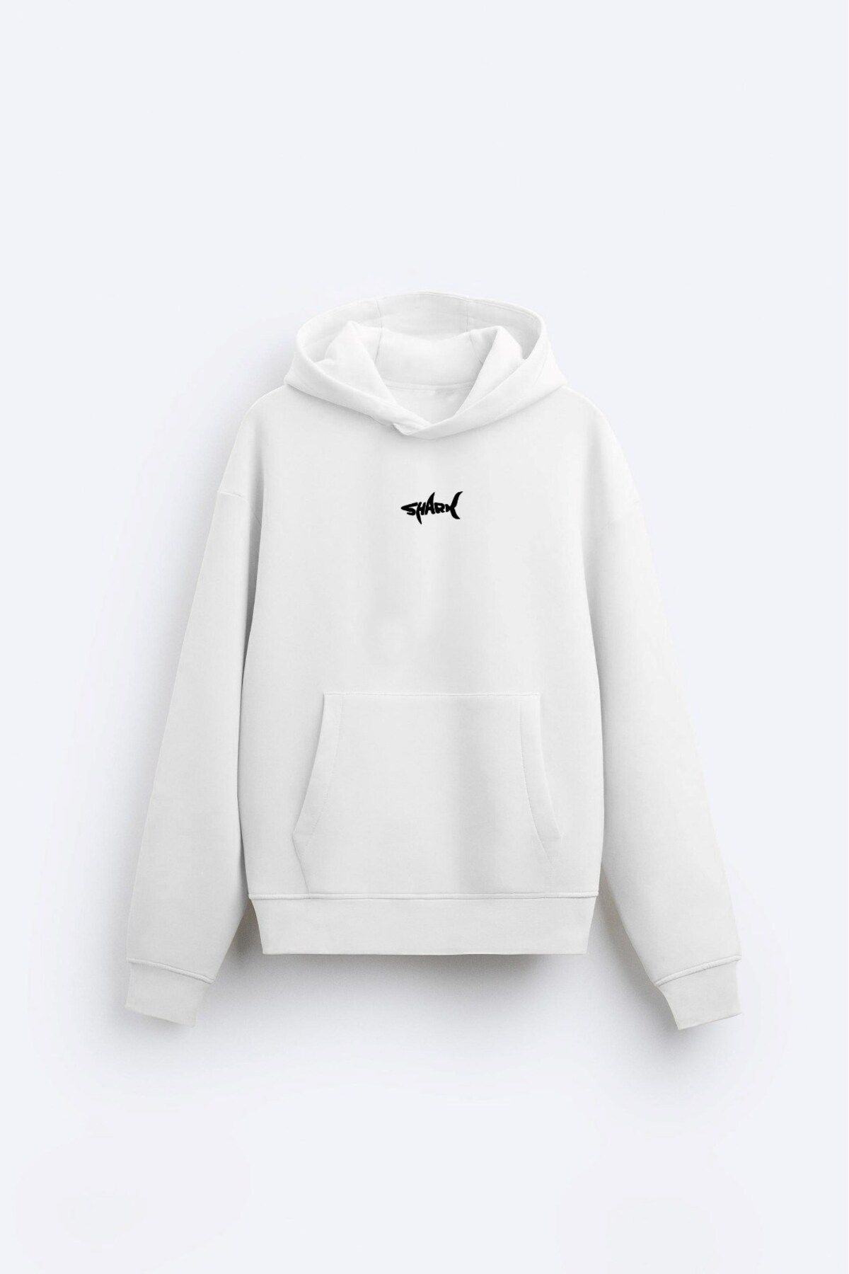 The Champ Clothing-Φούτερ με κουκούλα Fleece Shark με στάμπα λευκό Oversize Hoodie 5