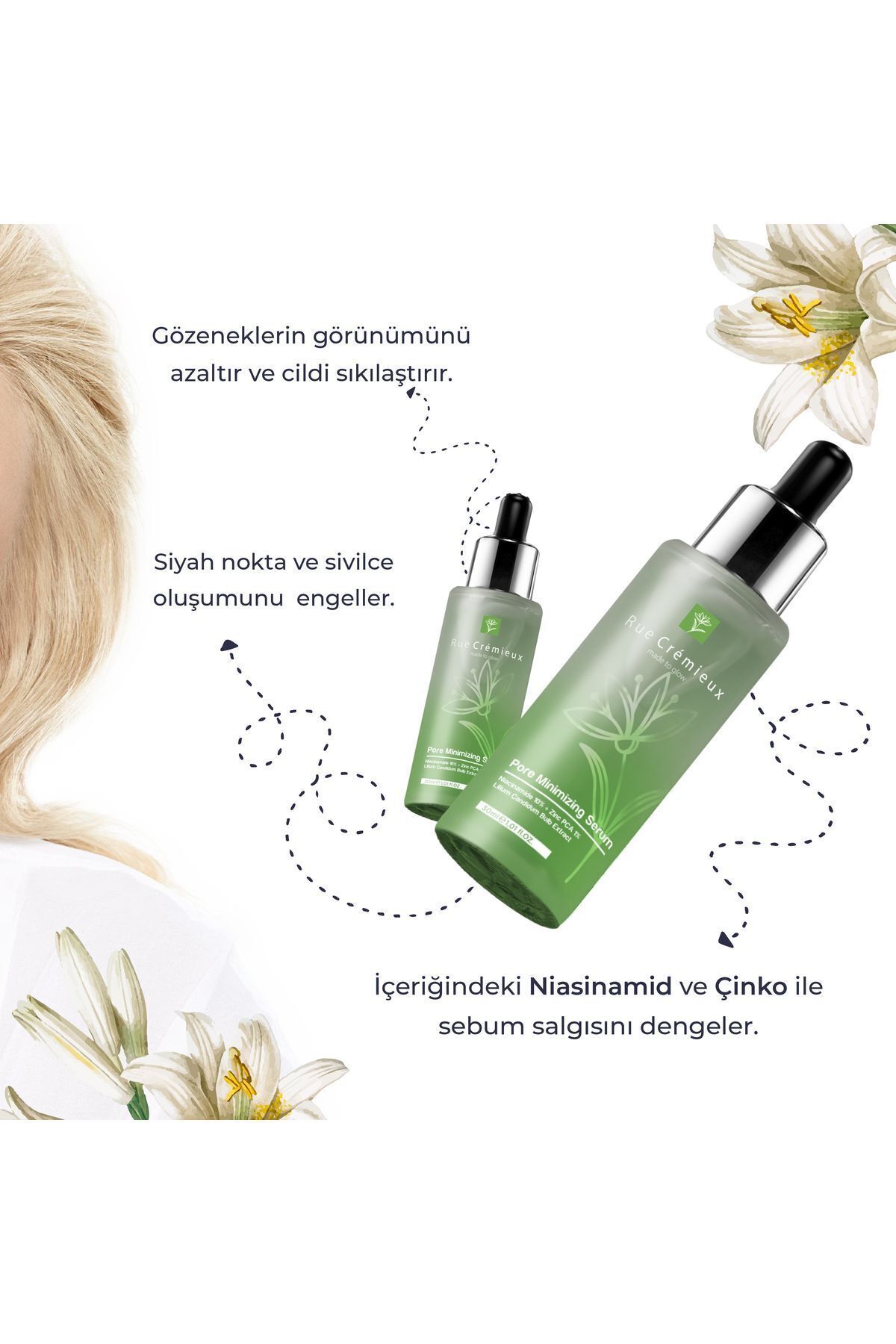 Gözenek Sıkılaştırıcı Zambak Özlü Cilt Bakım Serumu 30ml - (NİACİNAMİDE %10 ZİNC PCA %1) - Tk — RC05 — تصویر 6 از 8