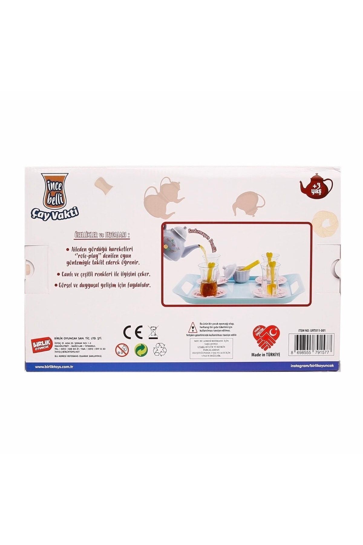 Çay Evcilik Ve Mutfak Seti Çay Vakti Ince Belli Set 15 Parça Evcilik Ve Mutfak Seti Oyuncak Seti