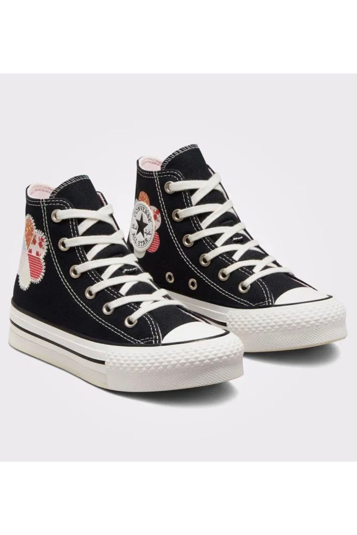 اسنیکر مشکی/صورتی Chuck Taylor All Star Eva Lift Kids Converse کانورس اورجینال - تصویر 4