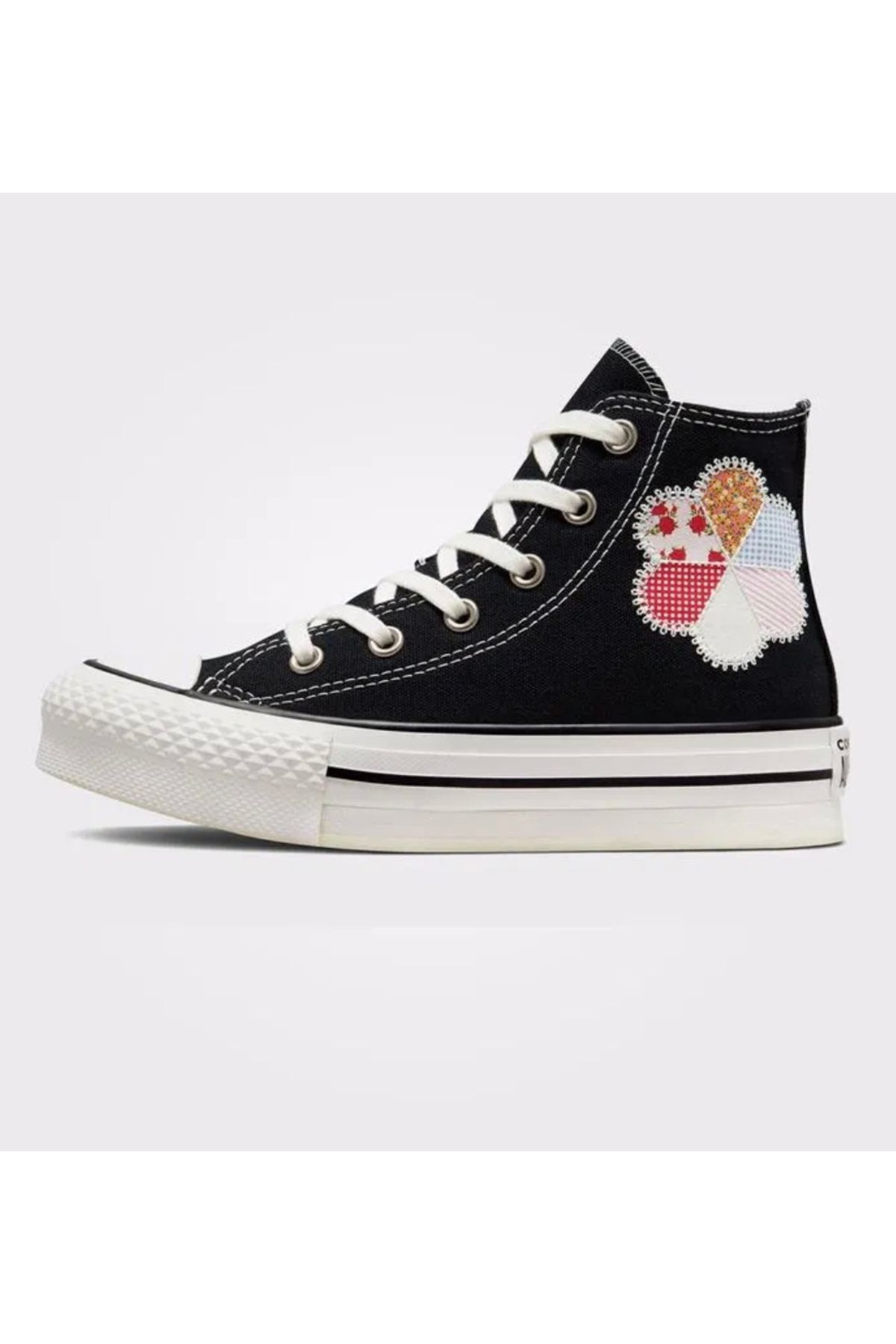اسنیکر مشکی/صورتی Chuck Taylor All Star Eva Lift Kids Converse کانورس اورجینال - تصویر 3